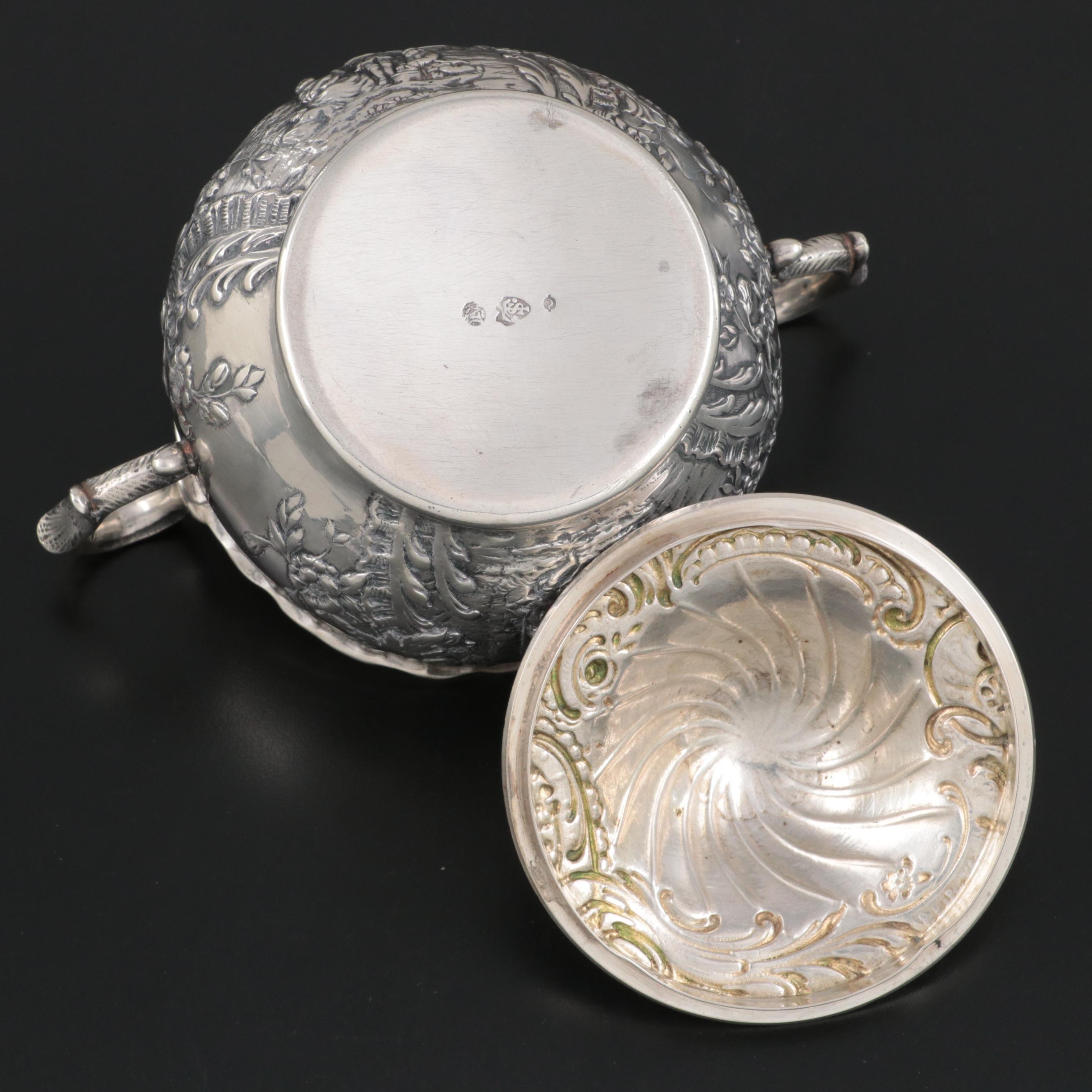 J. D. Schleissner & Söhne Baroque Revival Hanau 870 Silver Sugar, 19th C.