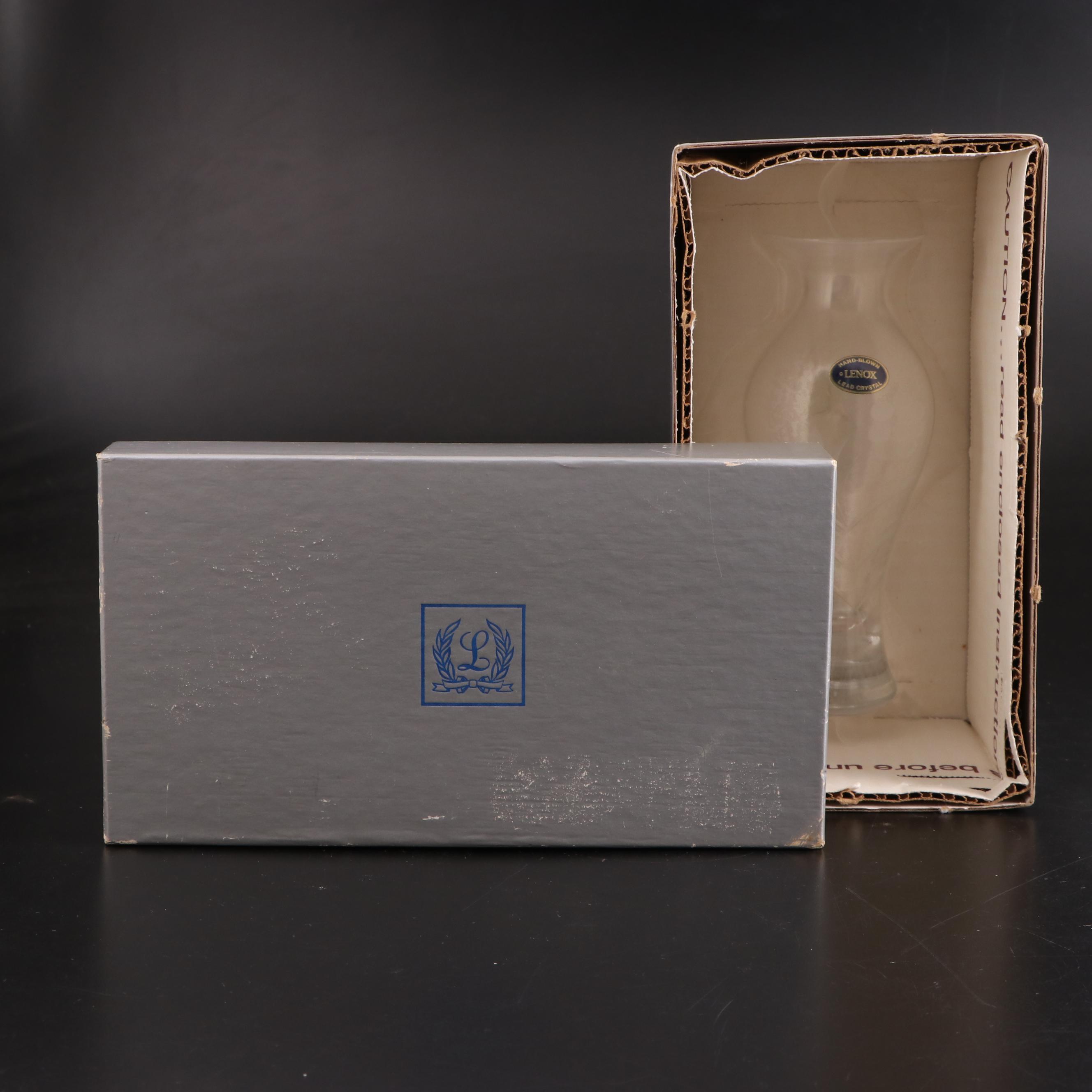 Lenox Bone China Poppy Vase and Crystal Vase