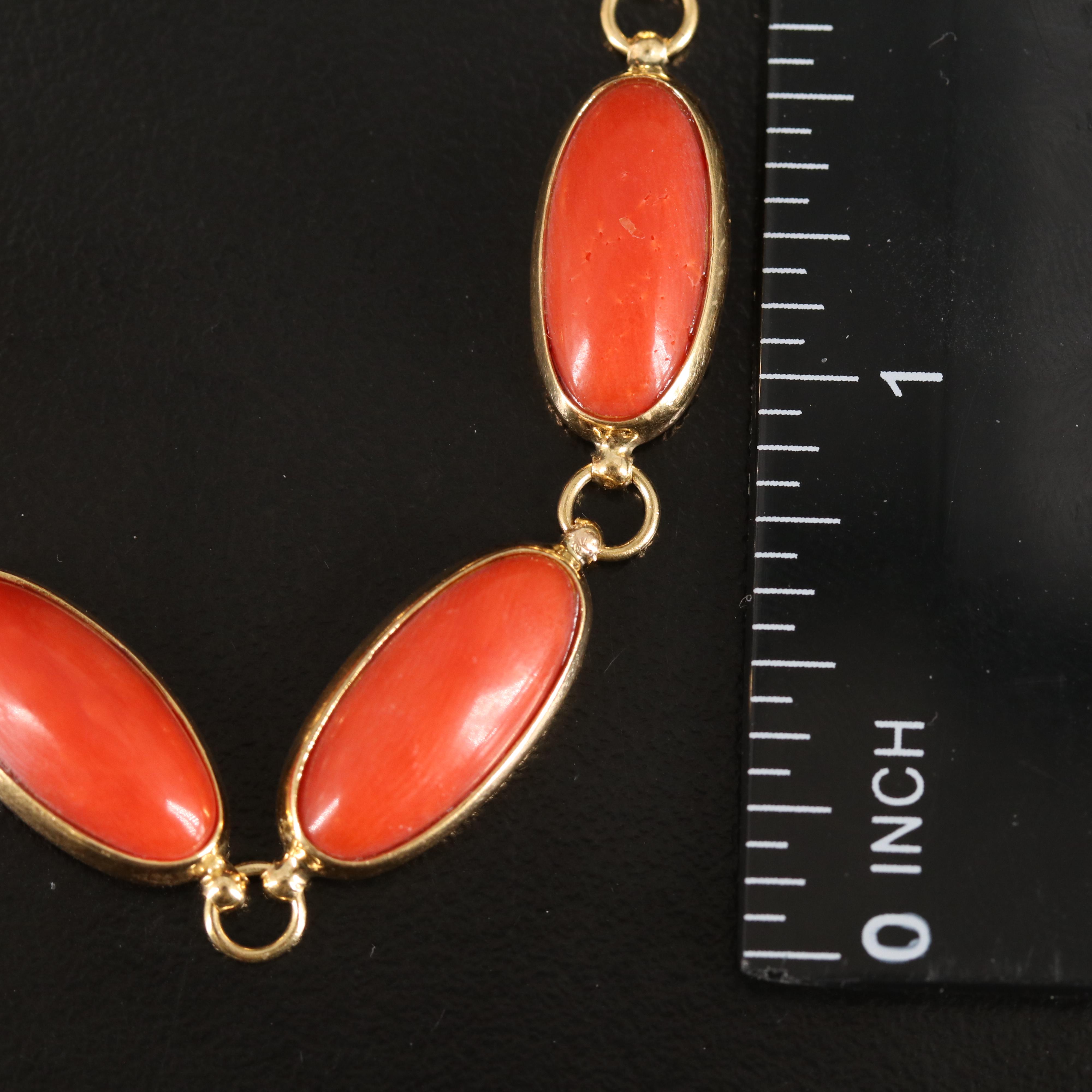 18K Coral Link Bracelet