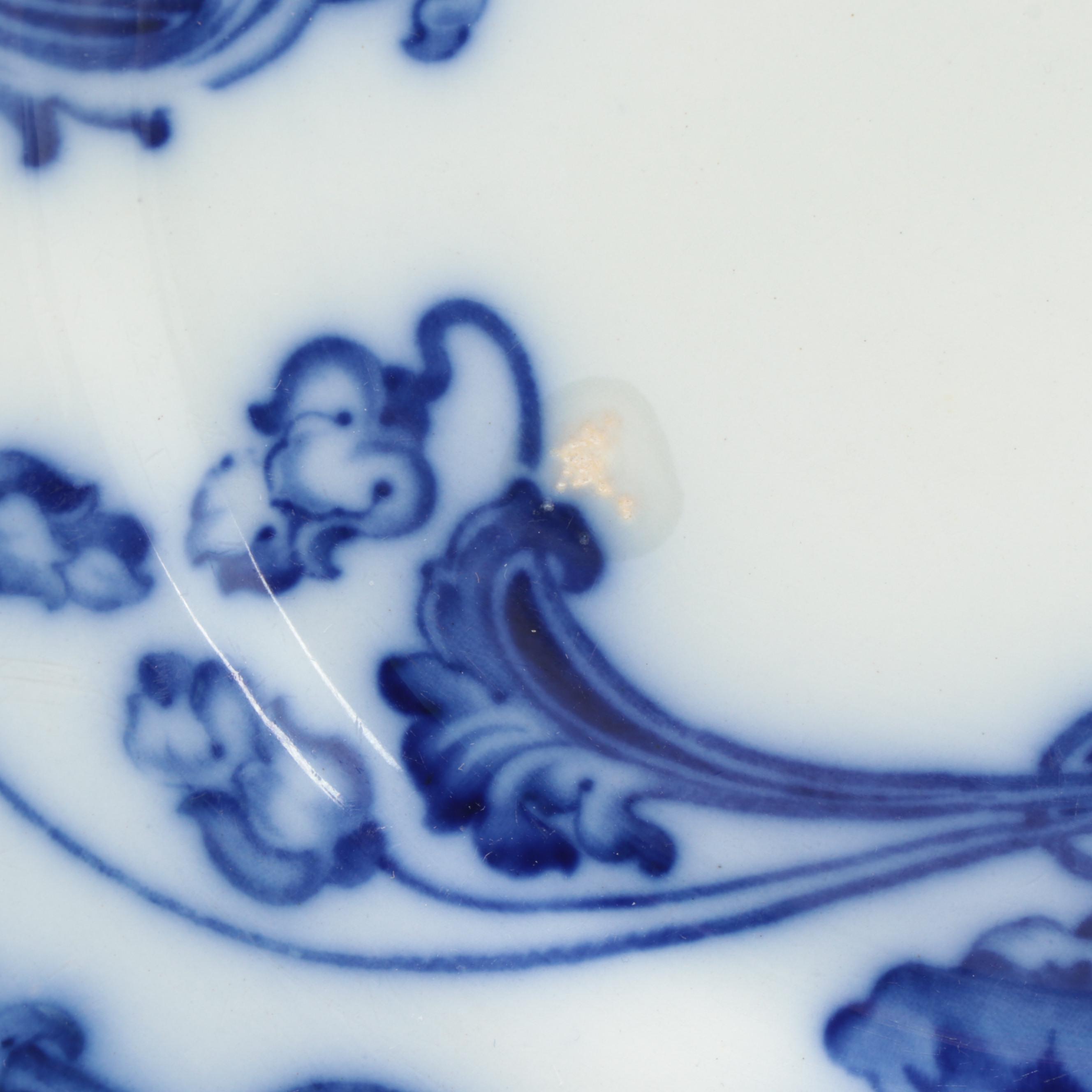 New Wharf Pottery "Poppy" and Other English Flow Blue Dinnerware