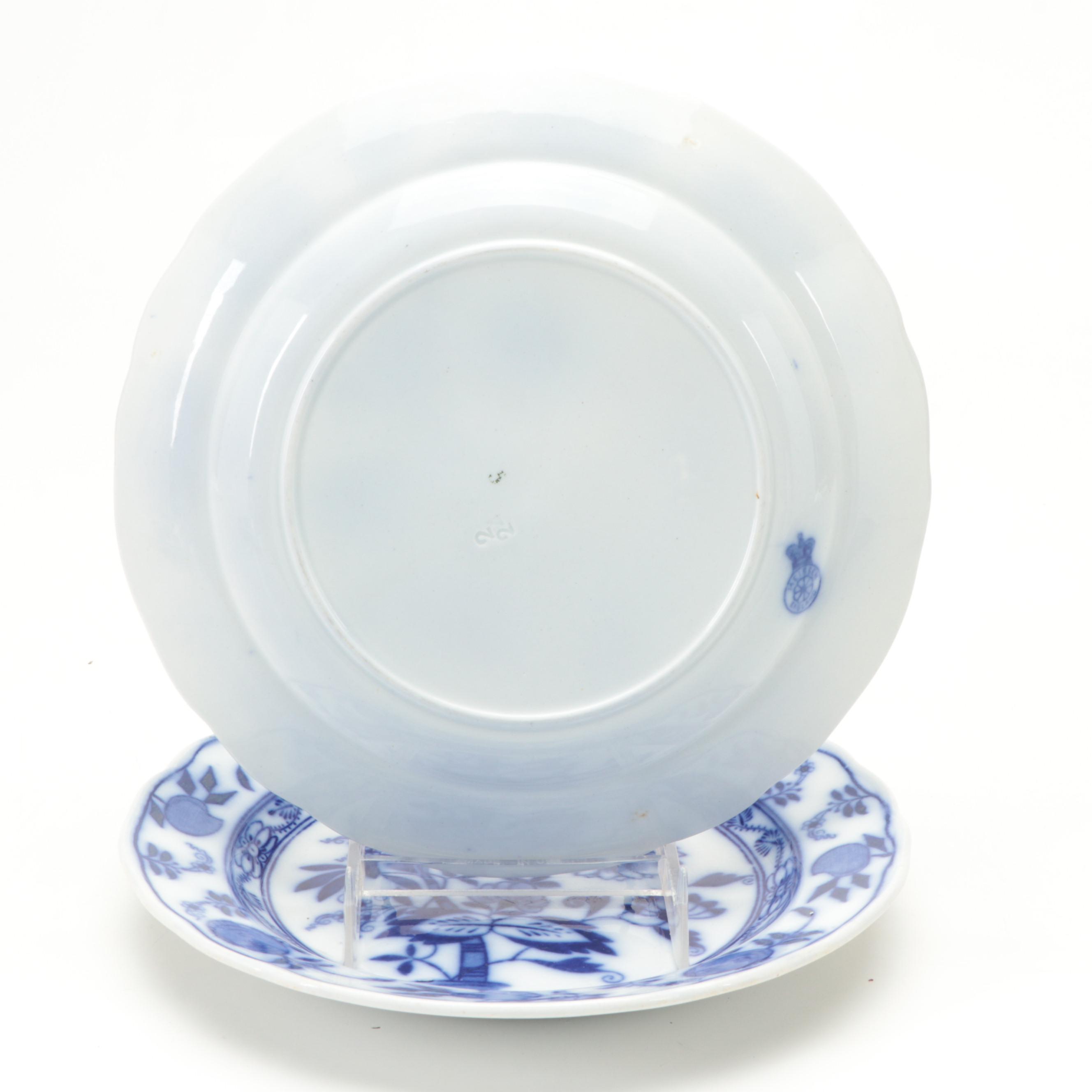 New Wharf Pottery "Poppy" and Other English Flow Blue Dinnerware