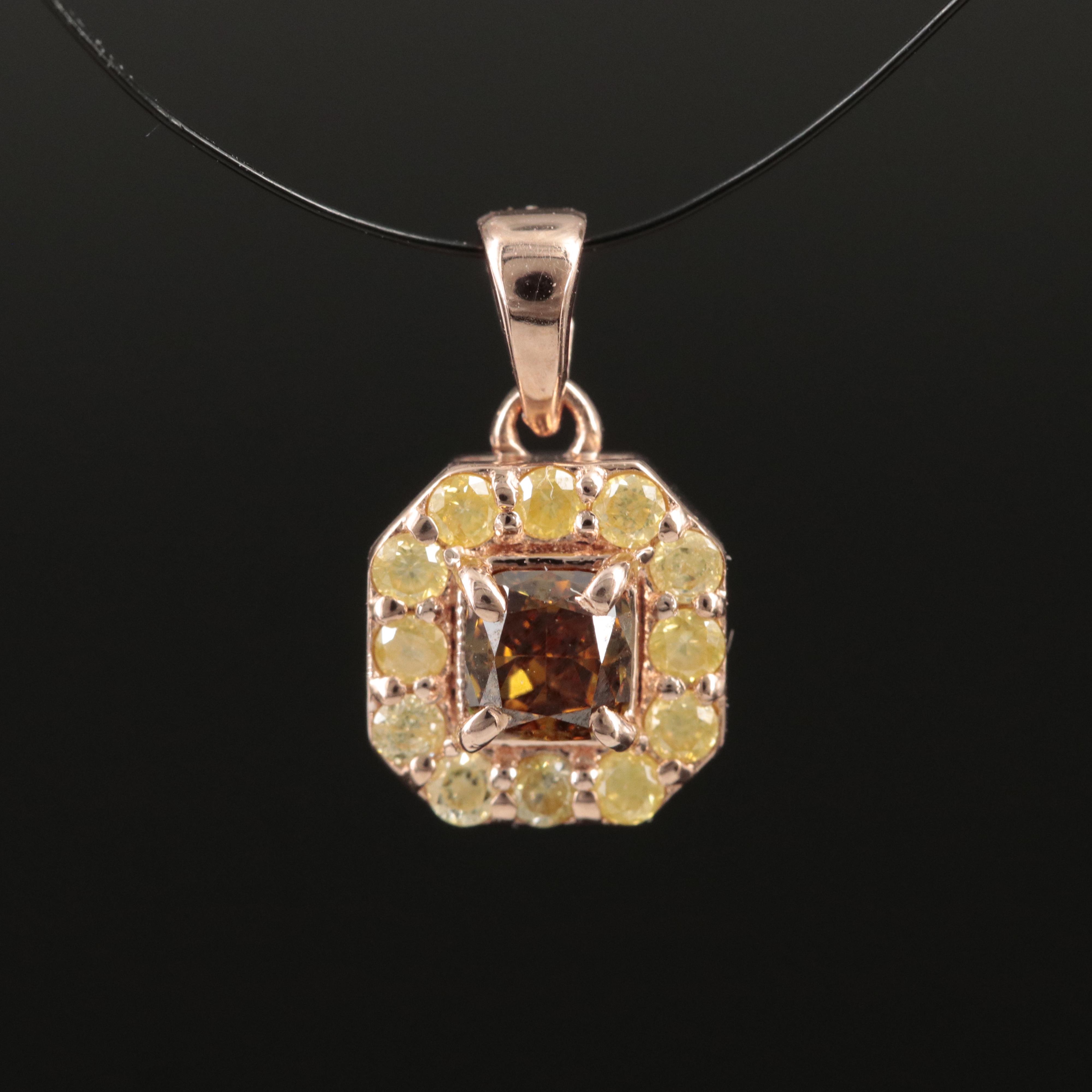 14K Rose Gold 0.22 CTW Diamond Pendant