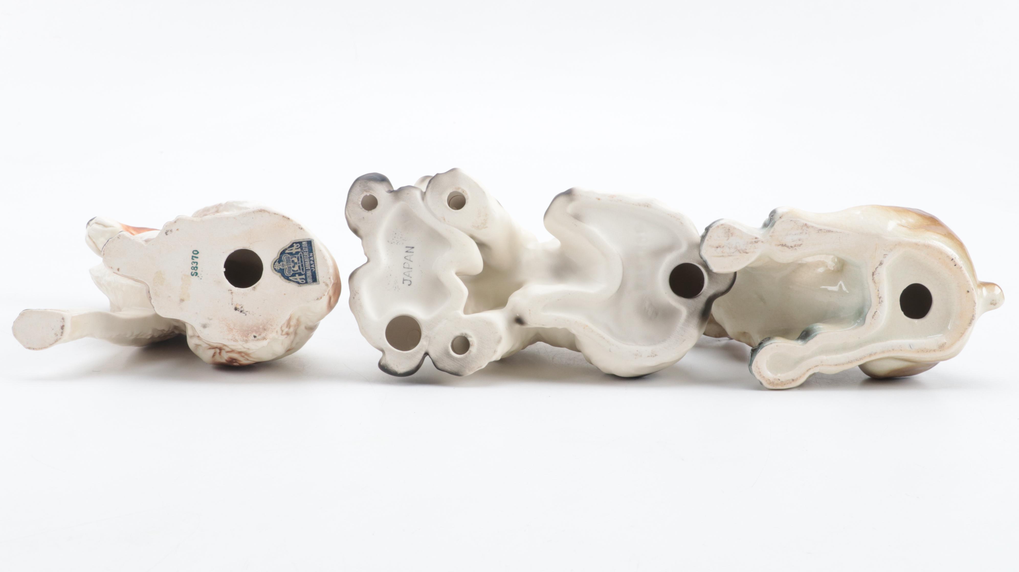 Schumann Porcelain Schnauzer Trinket Dish with Other Dog Figurines