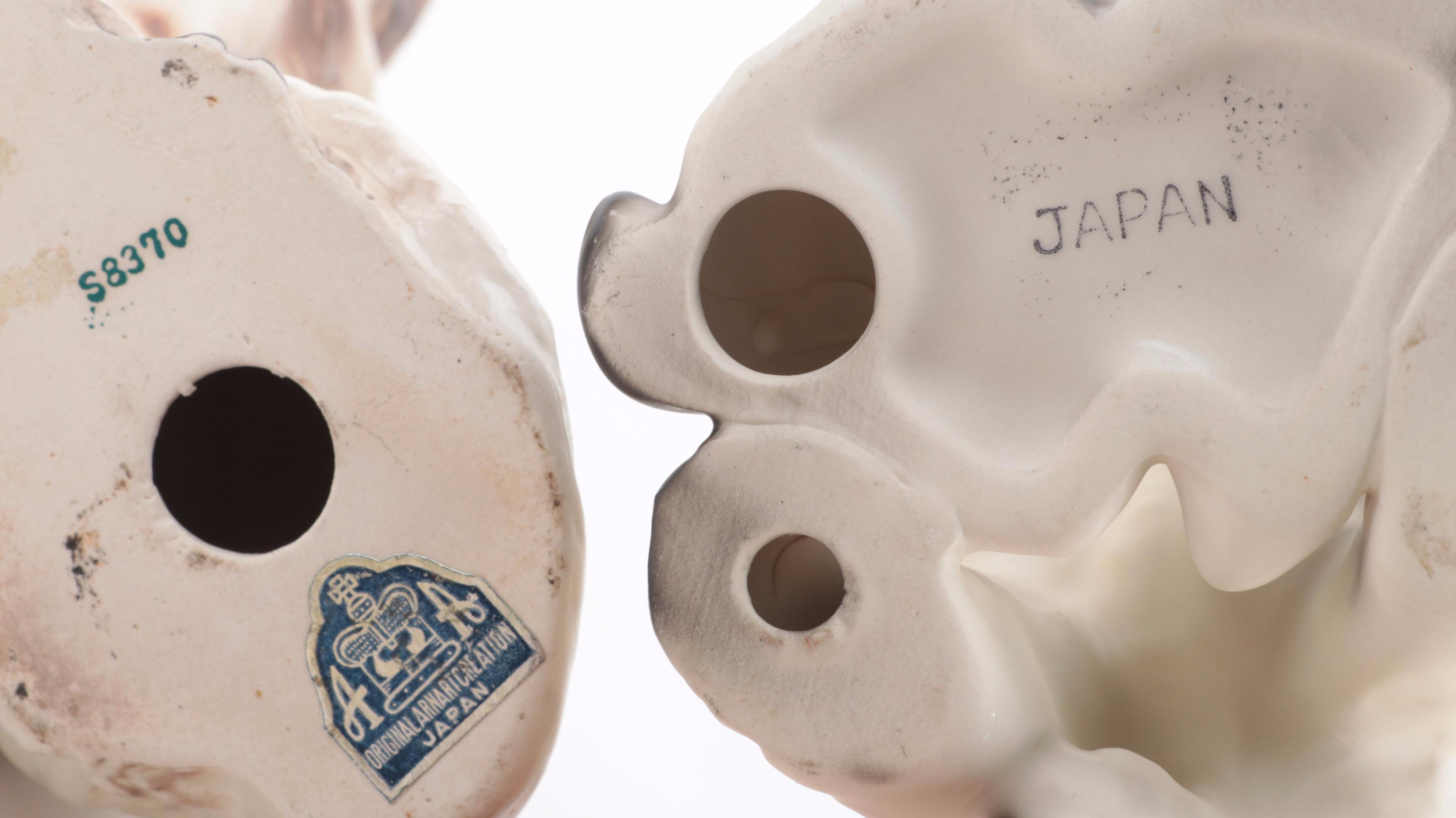 Schumann Porcelain Schnauzer Trinket Dish with Other Dog Figurines