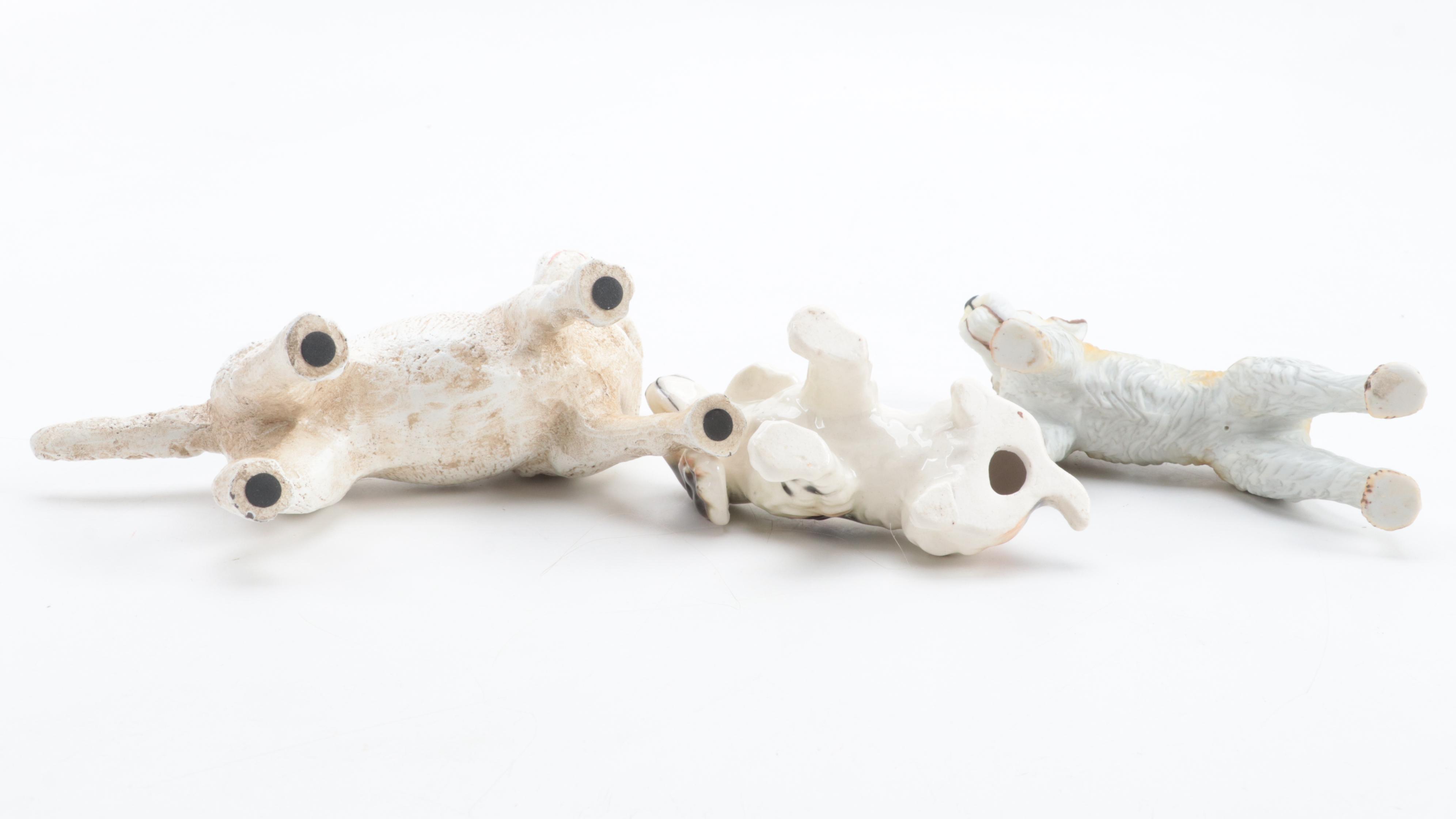 Schumann Porcelain Schnauzer Trinket Dish with Other Dog Figurines