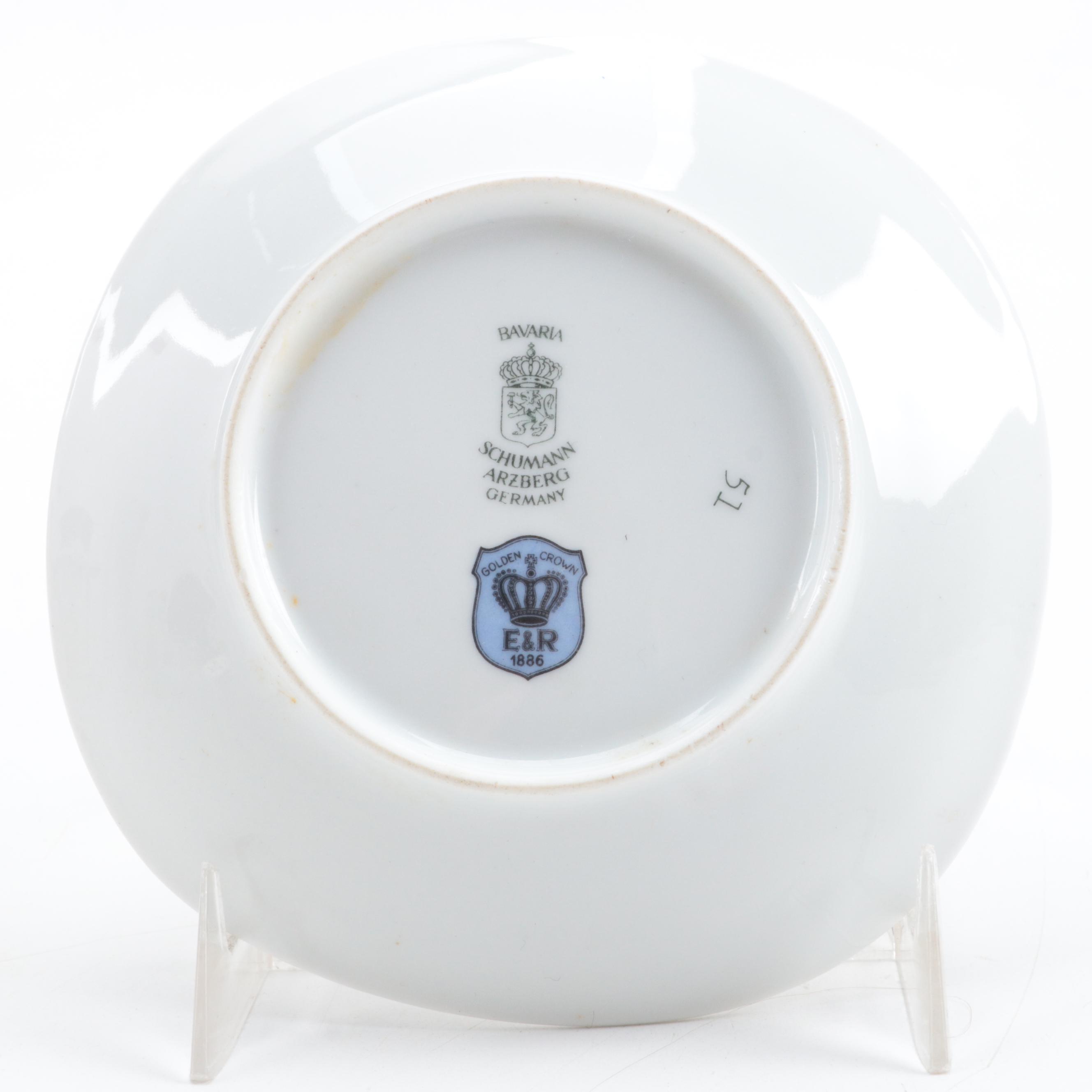 Schumann Porcelain Schnauzer Trinket Dish with Other Dog Figurines