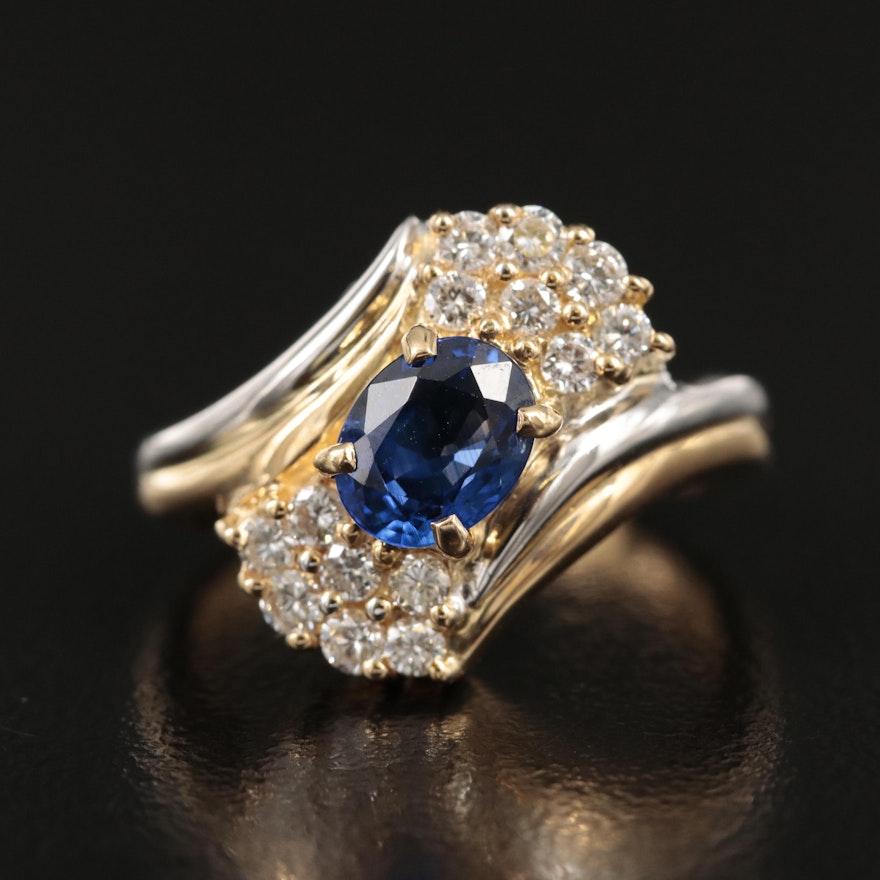 18K Sapphire and Diamond Ring