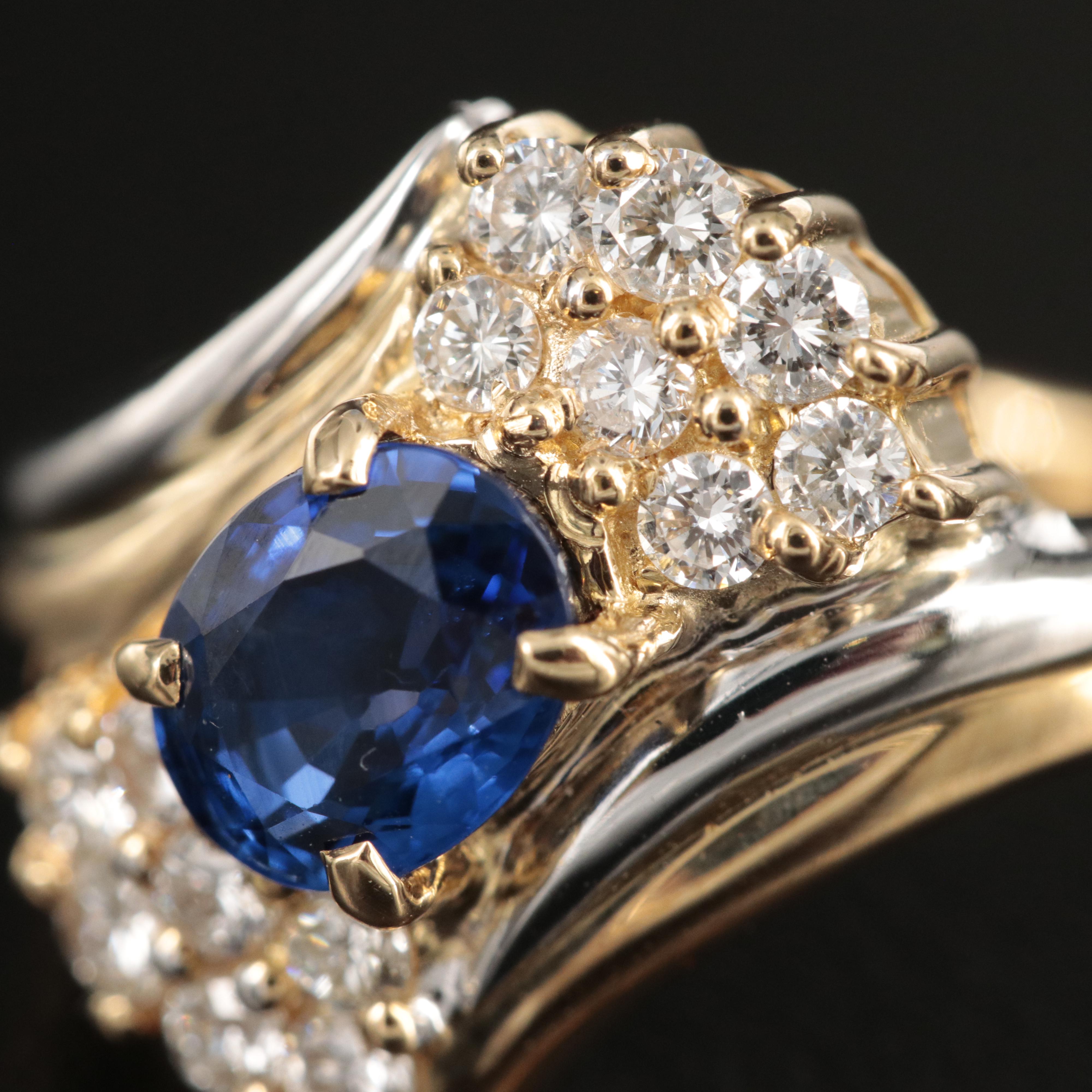 18K Sapphire and Diamond Ring