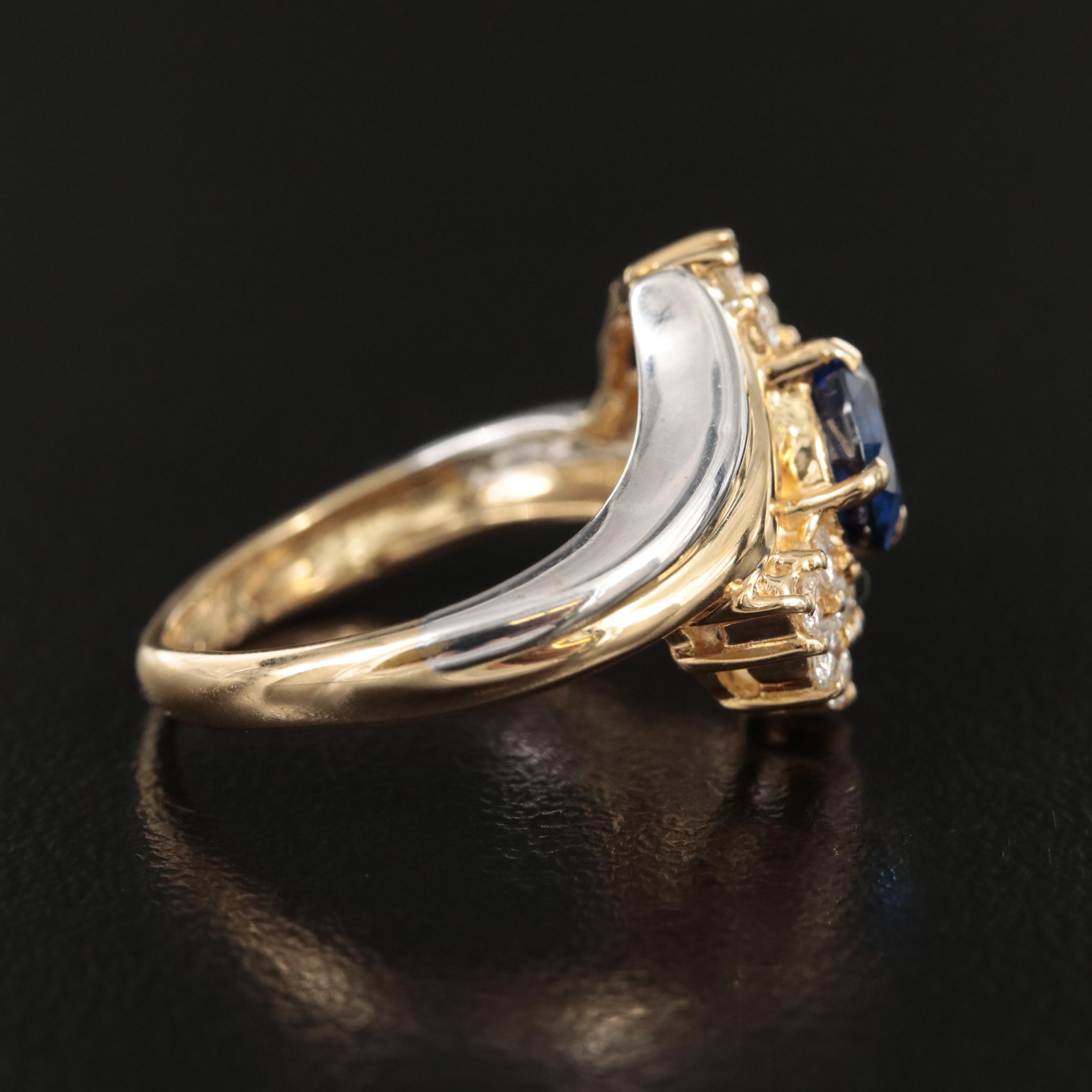 18K Sapphire and Diamond Ring