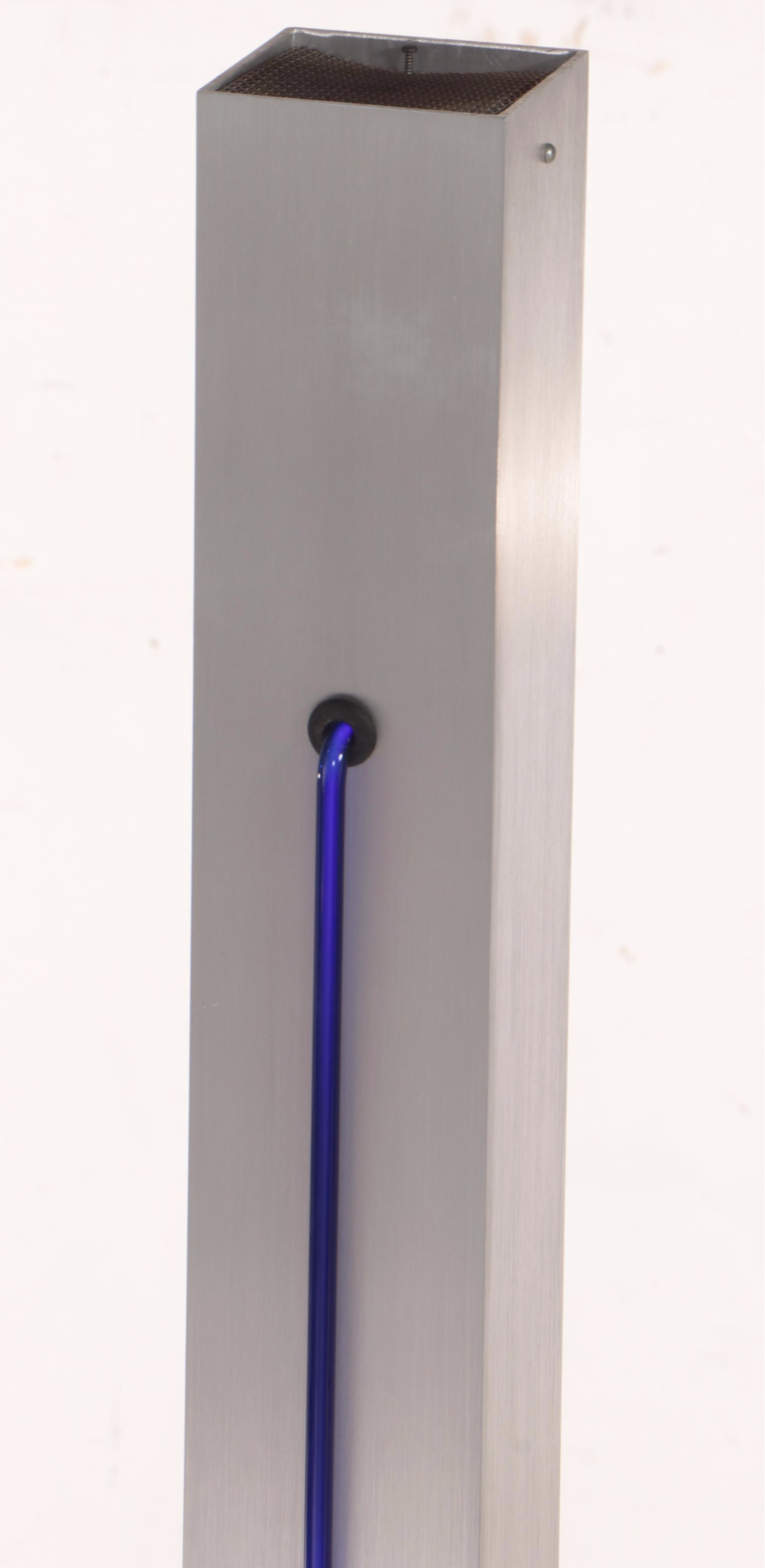 Rudi Stern for George Kovacs Brushed Aluminum and Neon Floor Lamp, Circa 1980