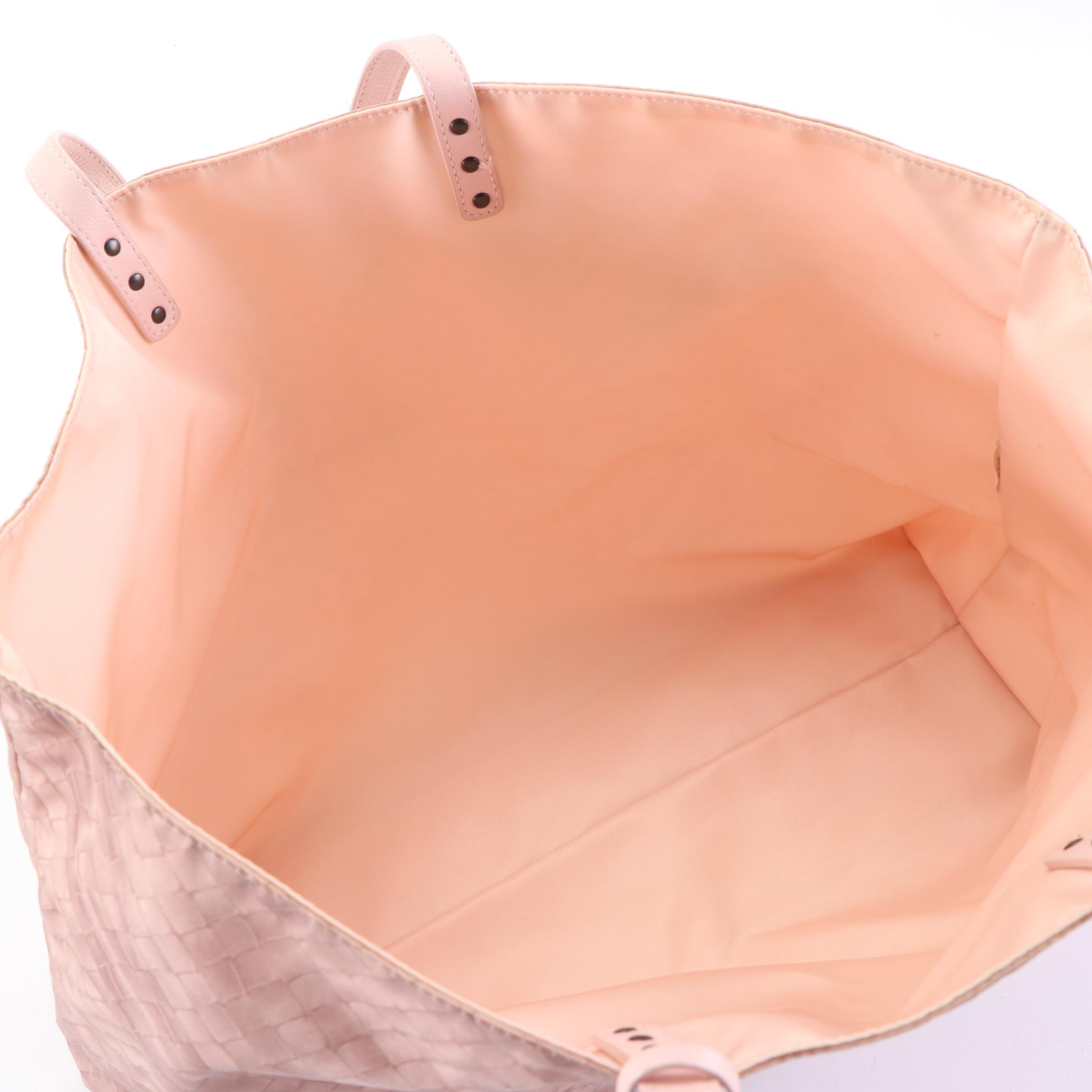 Bottega Veneta Large Tote in Intrecciolusion-Printed Nylon Gabardine and Leather