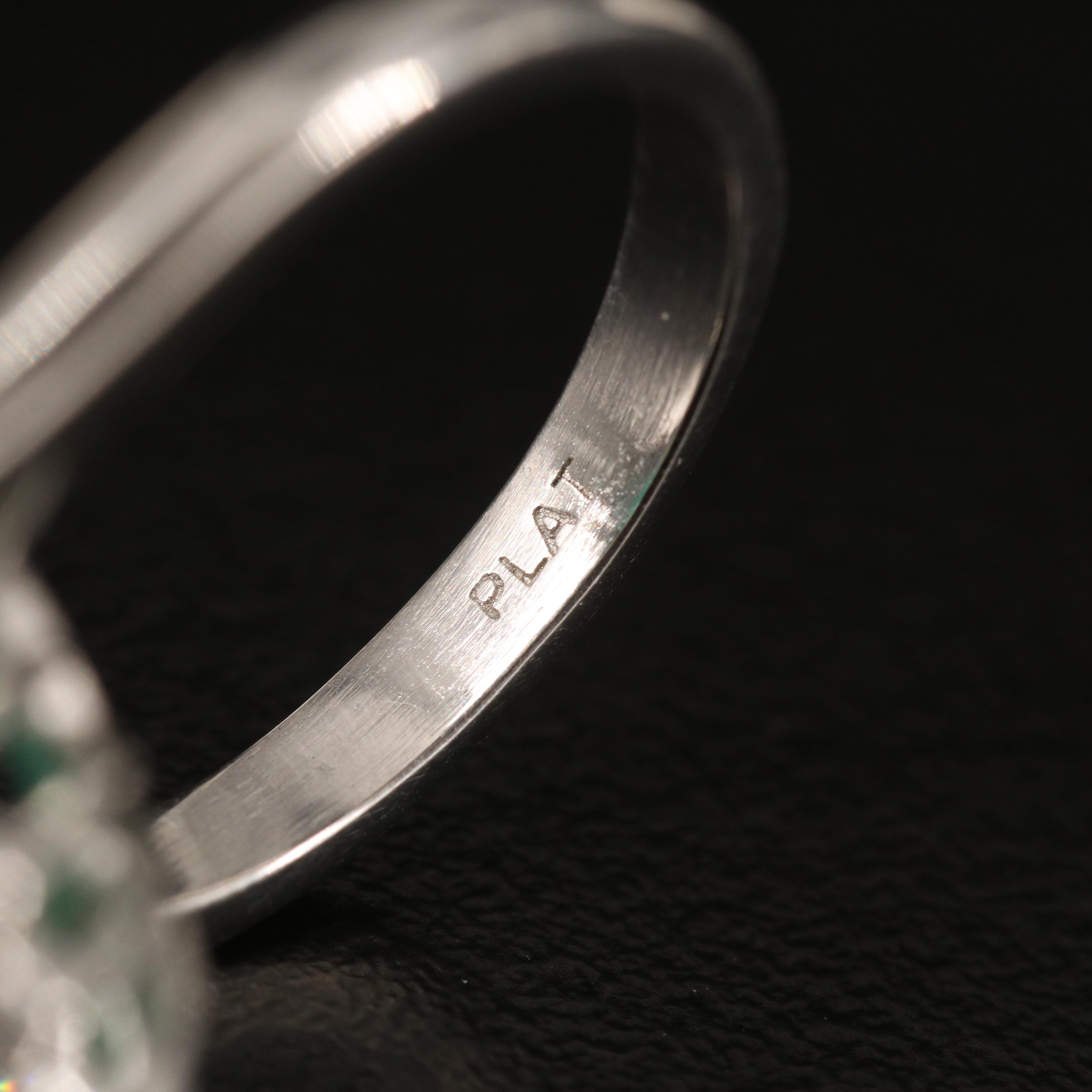 Platinum 6.31 CT Emerald and Diamond Ring with GIA Report