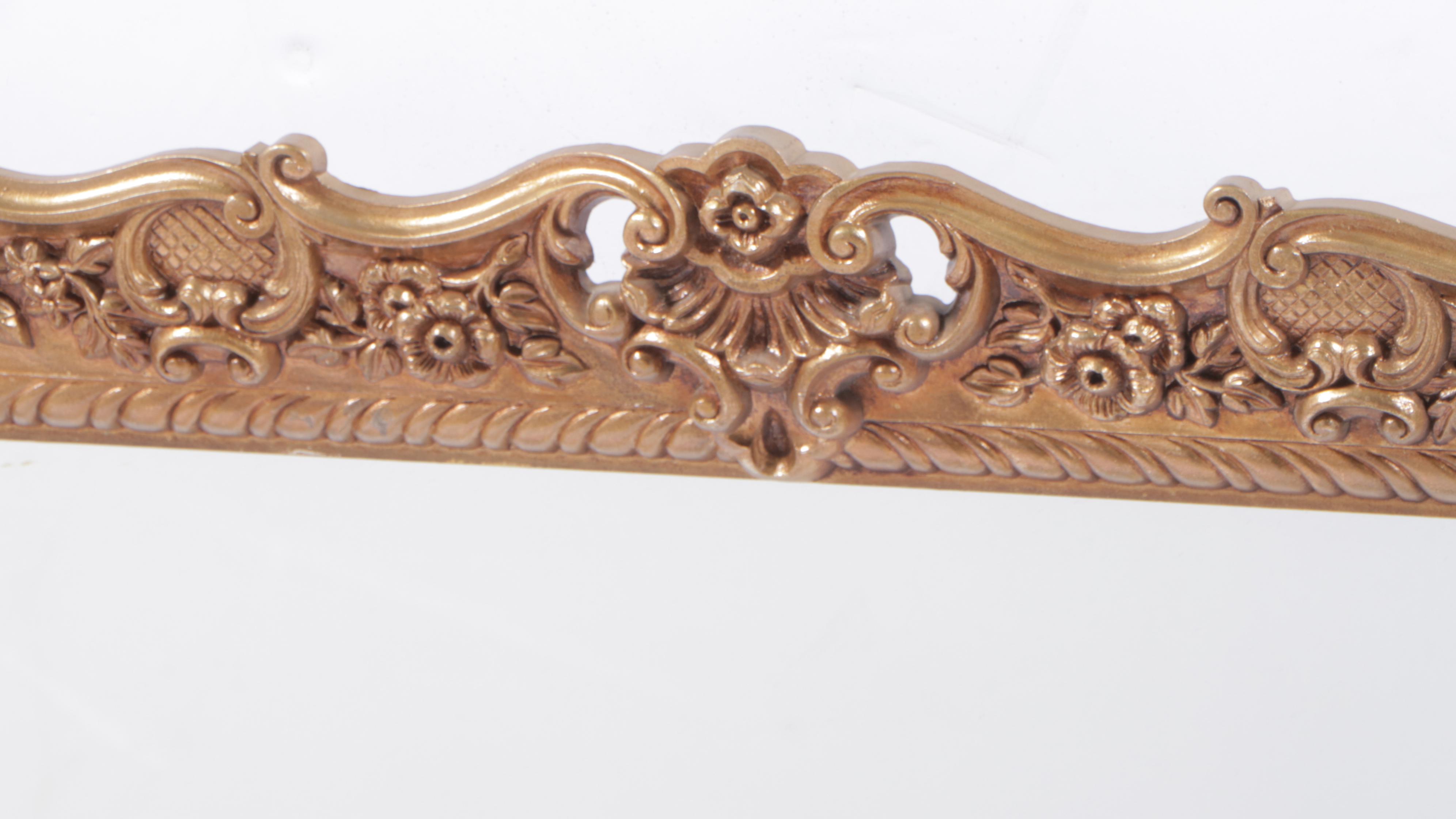 Turner Wall Accessories Baroque Style Gilt and Molded Plastic Overmantel Mirror