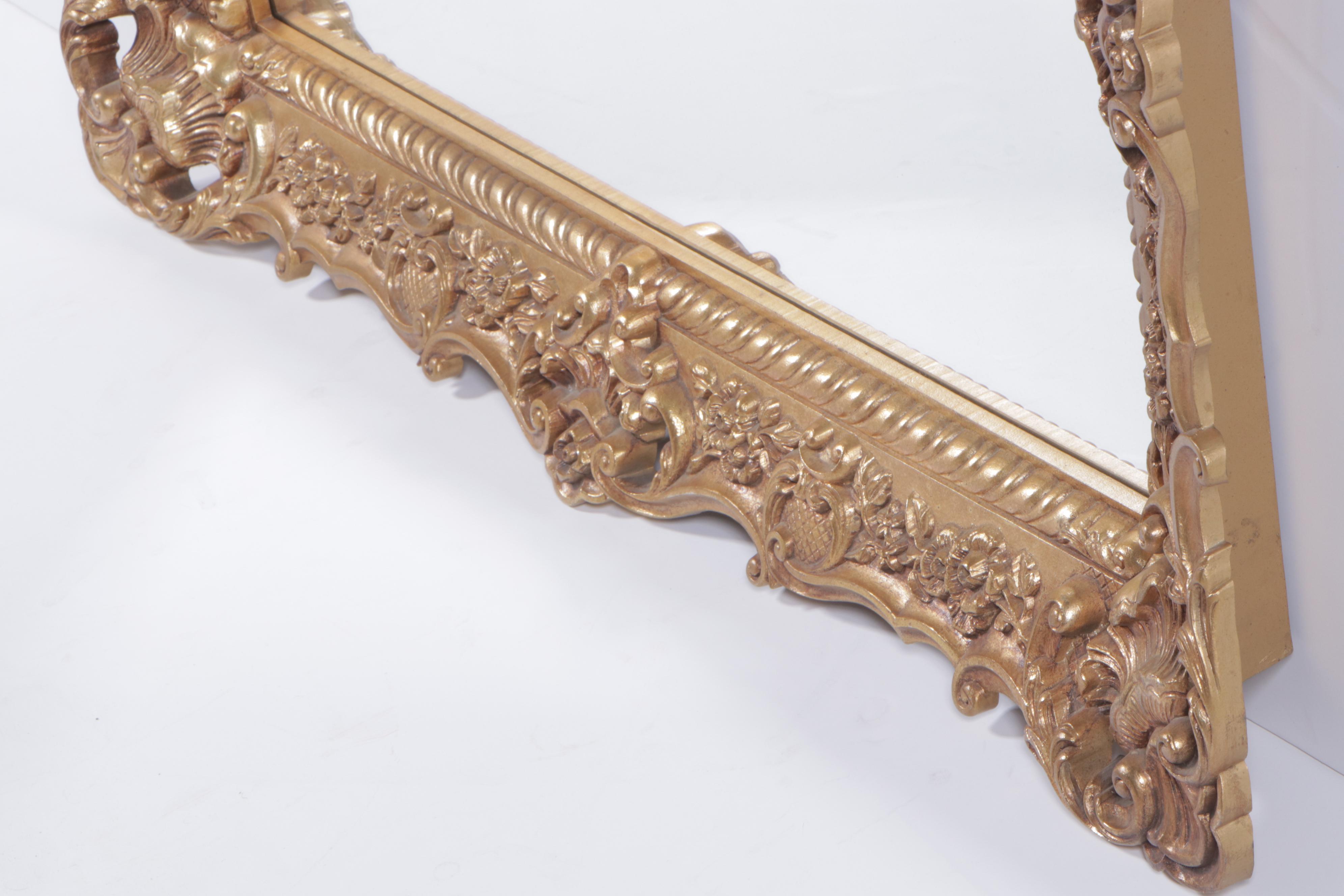 Turner Wall Accessories Baroque Style Gilt and Molded Plastic Overmantel Mirror