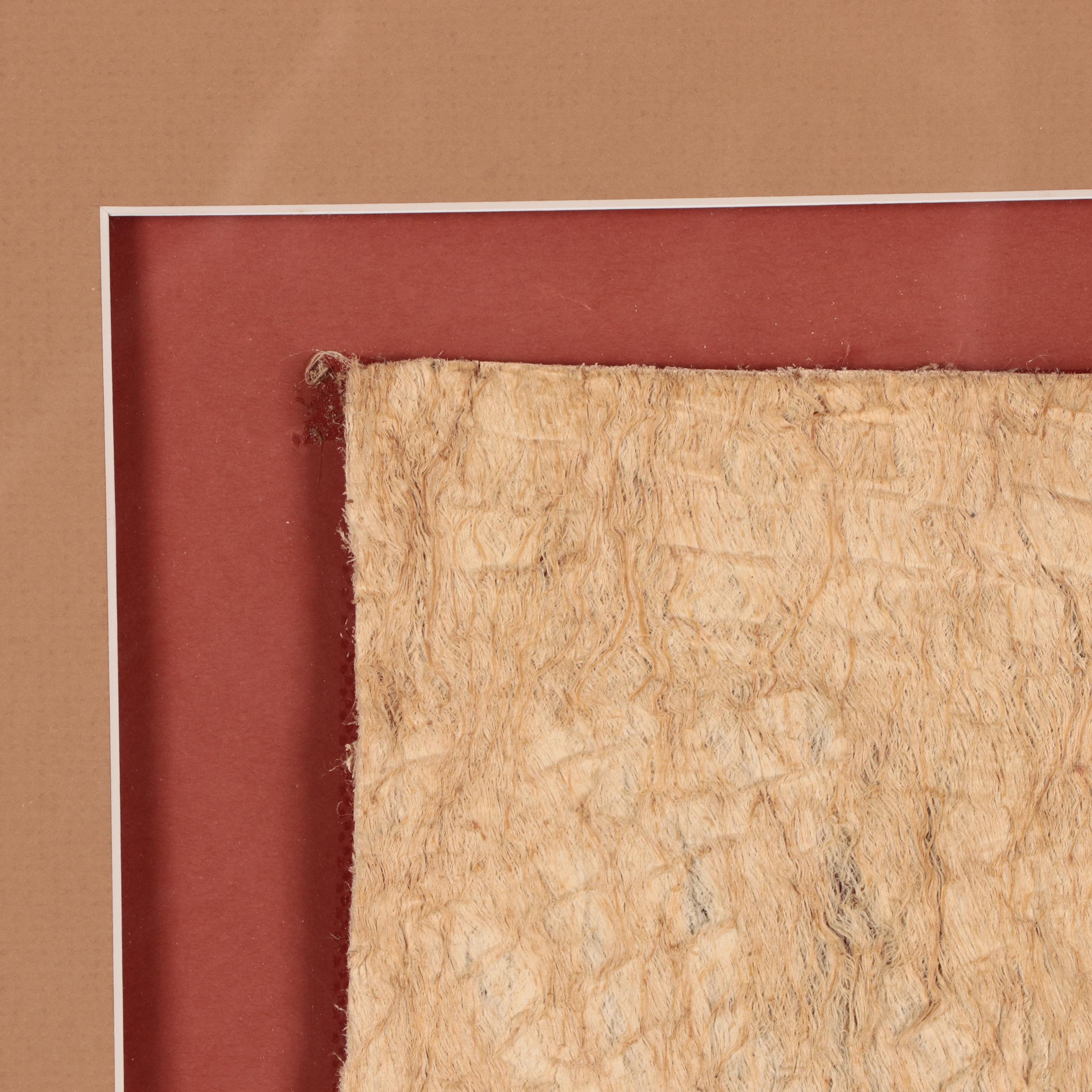 Embroidered and Painted Figural Barkcloth Panel, Late 20th Century