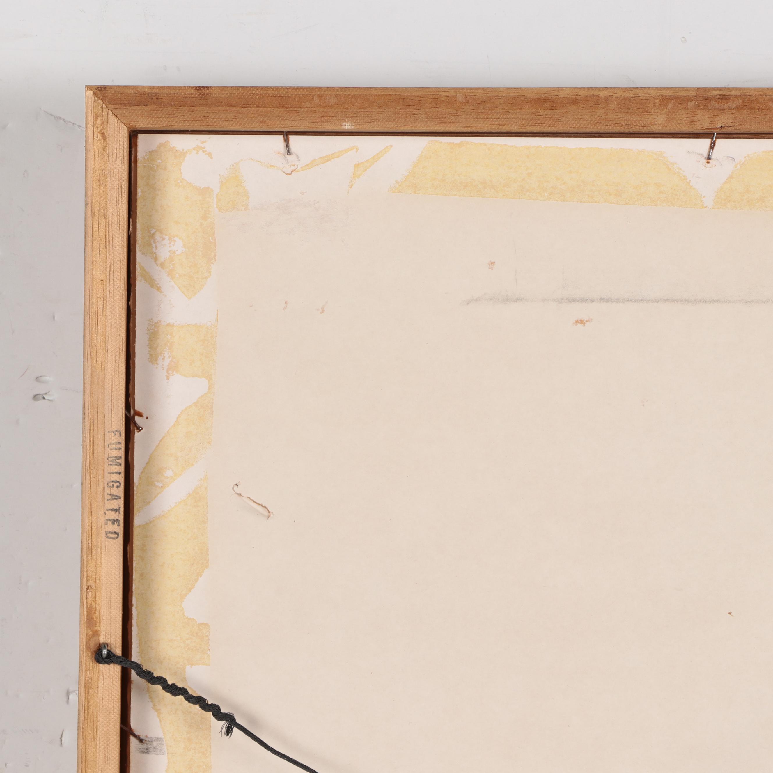 Embroidered and Painted Figural Barkcloth Panel, Late 20th Century