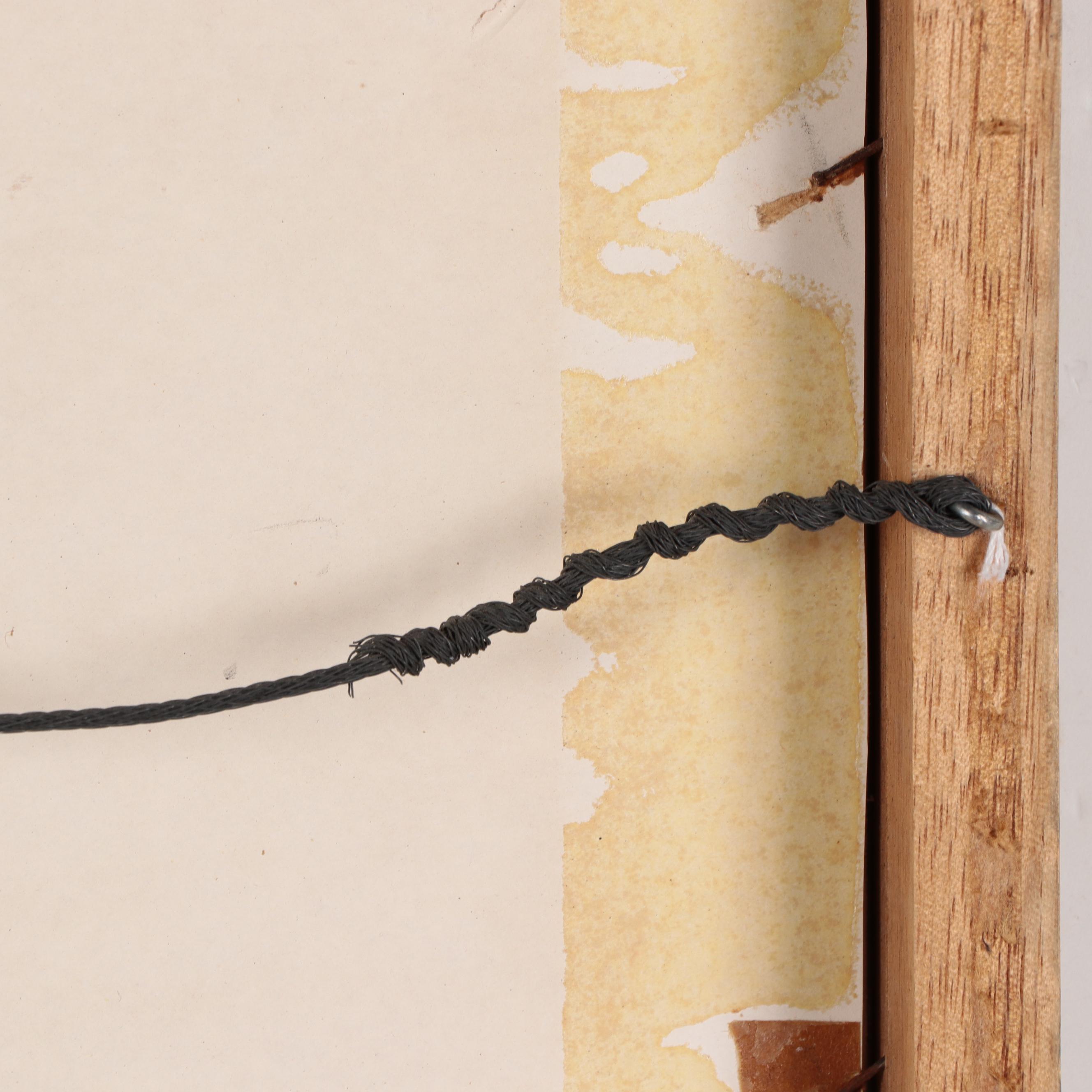 Embroidered and Painted Figural Barkcloth Panel, Late 20th Century