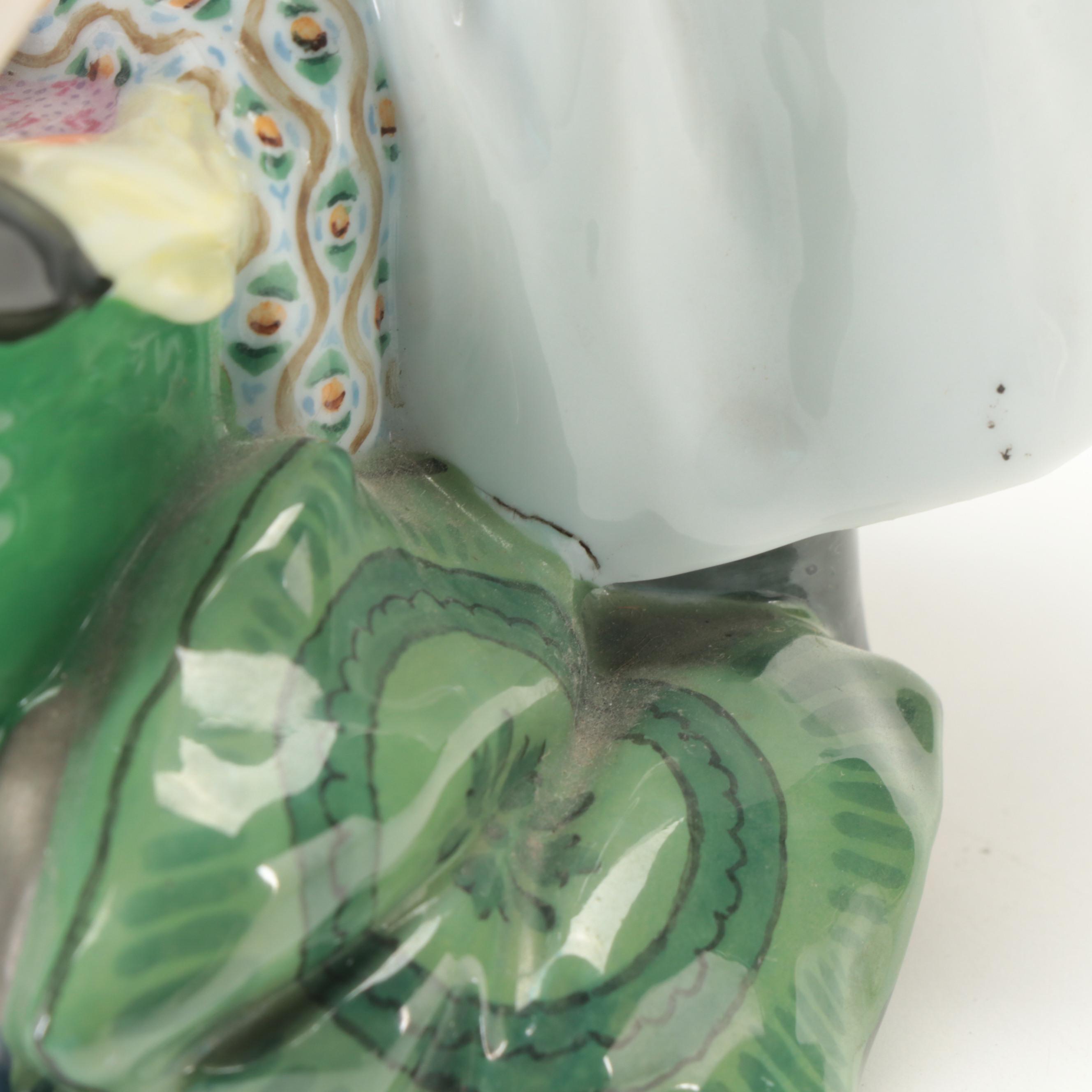 Julius Konrad Hentschel for Meissen Porcelain Figurine of Girl with Doll, 1900s