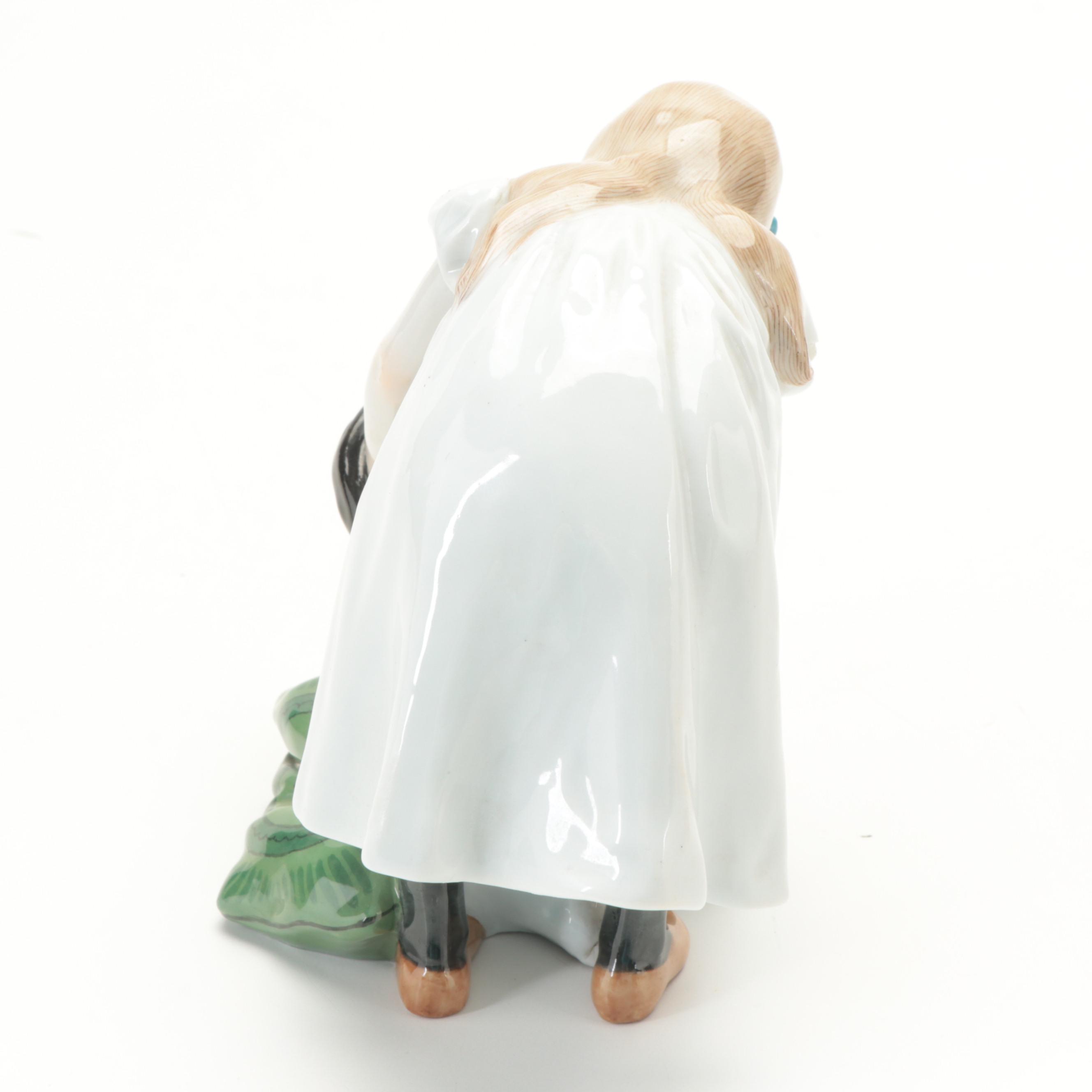 Julius Konrad Hentschel for Meissen Porcelain Figurine of Girl with Doll, 1900s