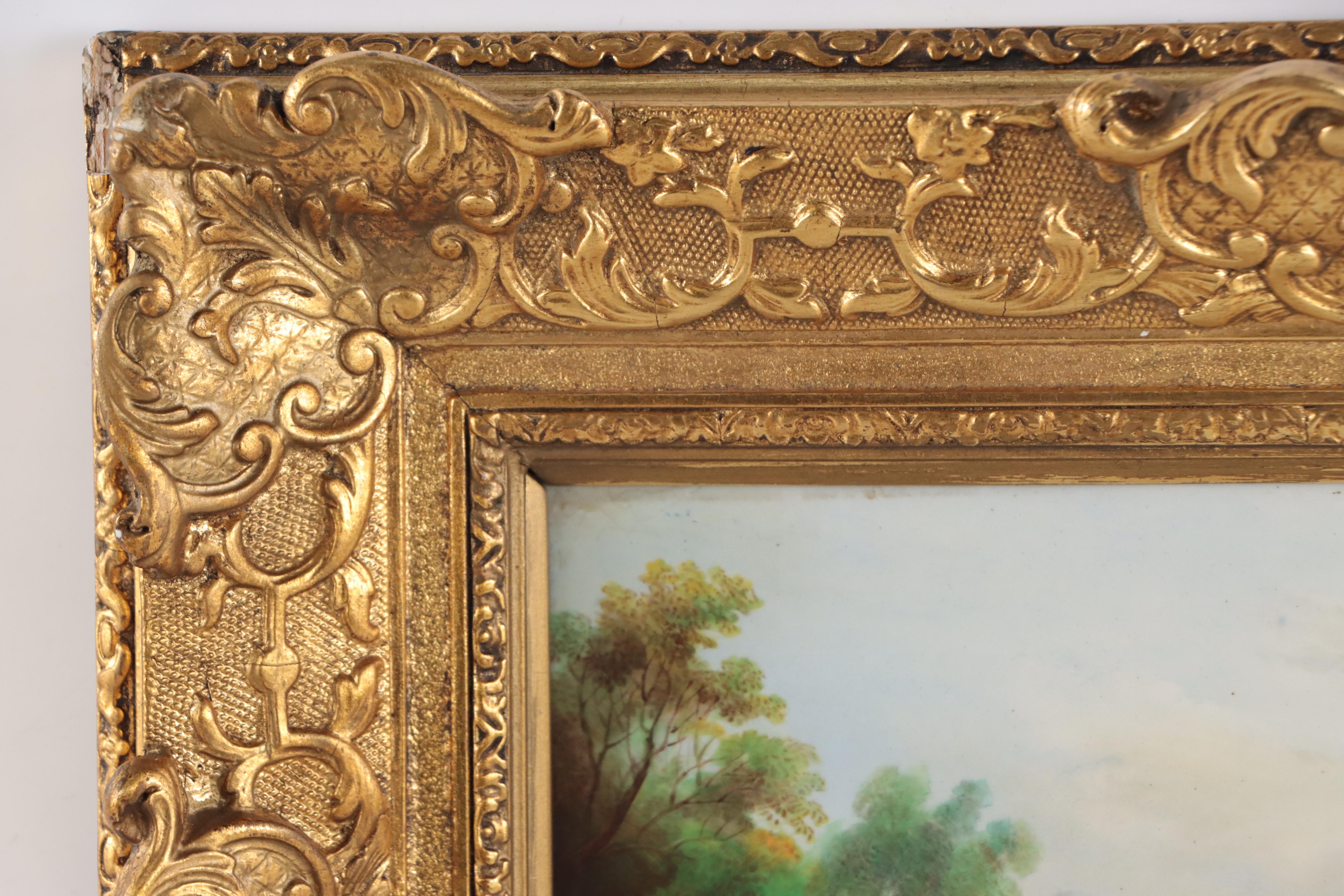 Oil Painting on Porcelain of Warwick Castle, Probably by Wm. Hancock, 19th C.