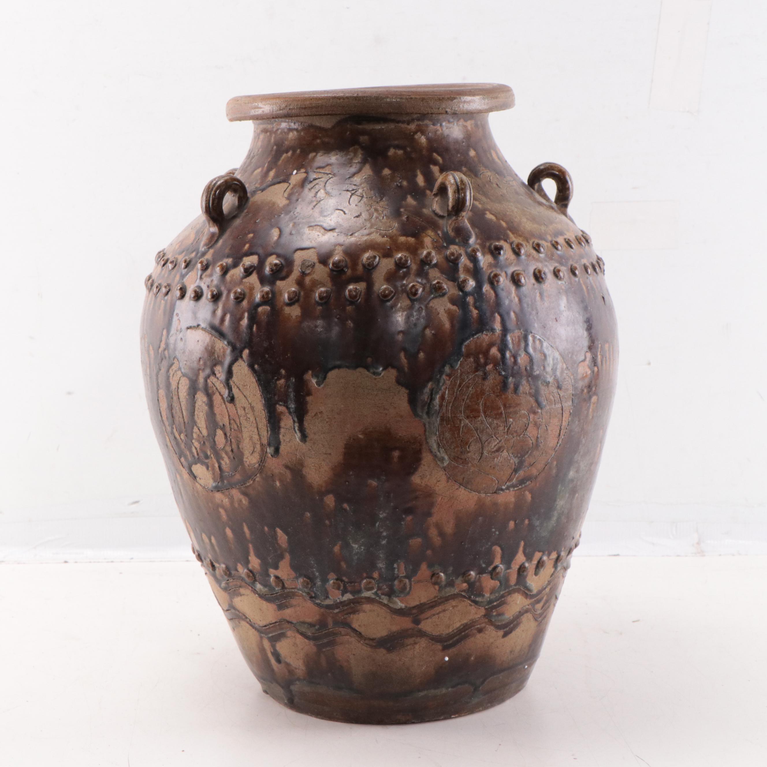 Chinese Glazed Ceramic Jar, Late Qing Dynasty