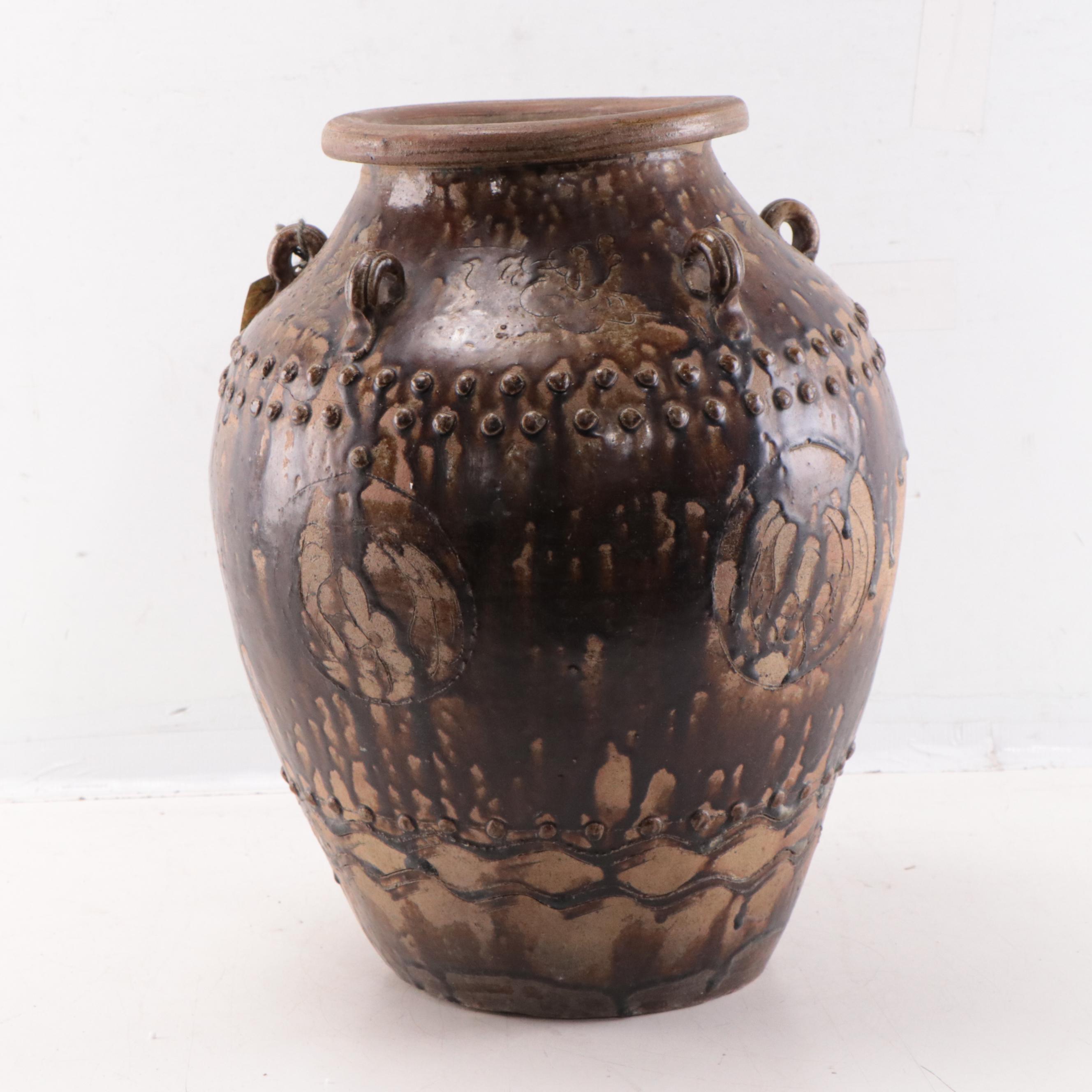 Chinese Glazed Ceramic Jar, Late Qing Dynasty