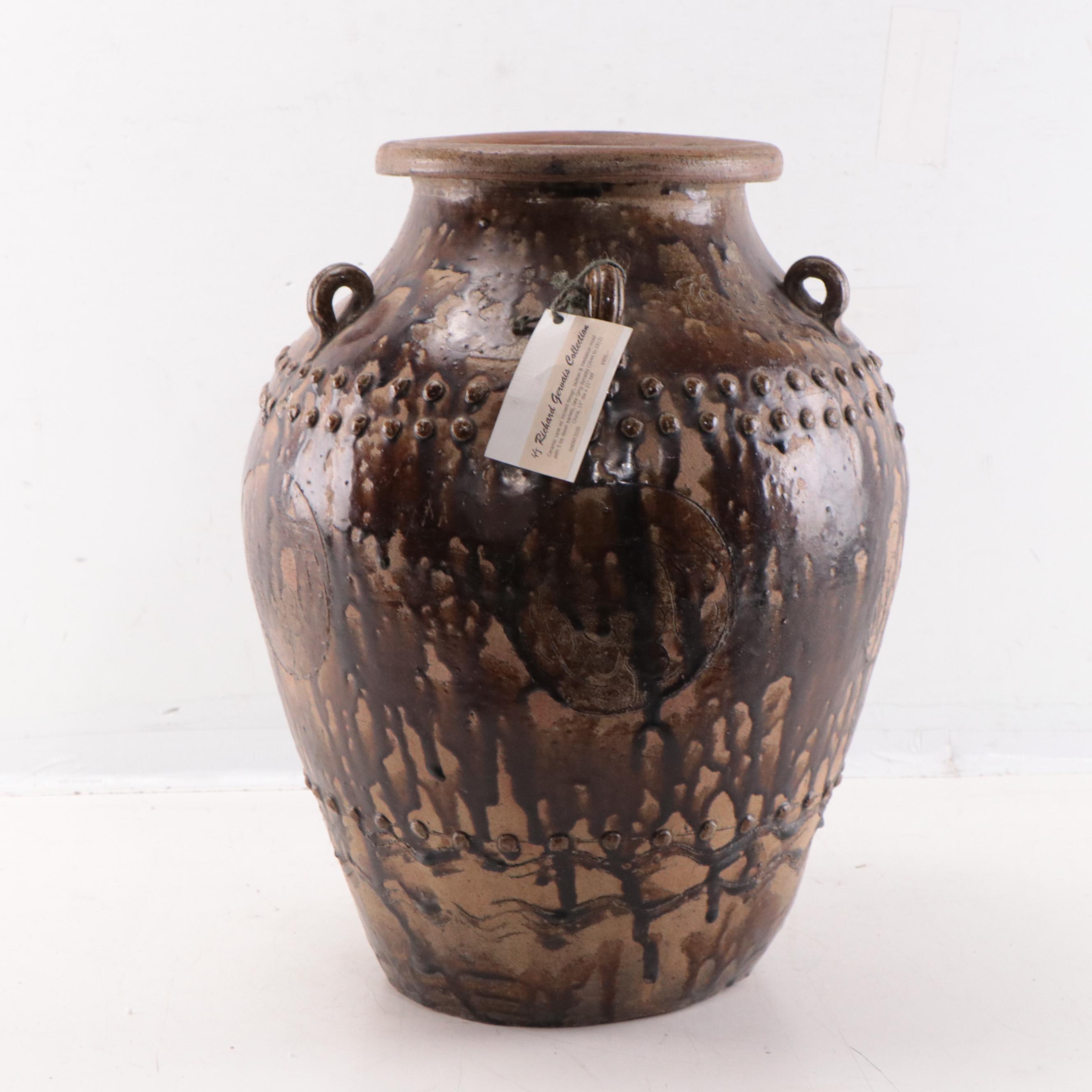 Chinese Glazed Ceramic Jar, Late Qing Dynasty