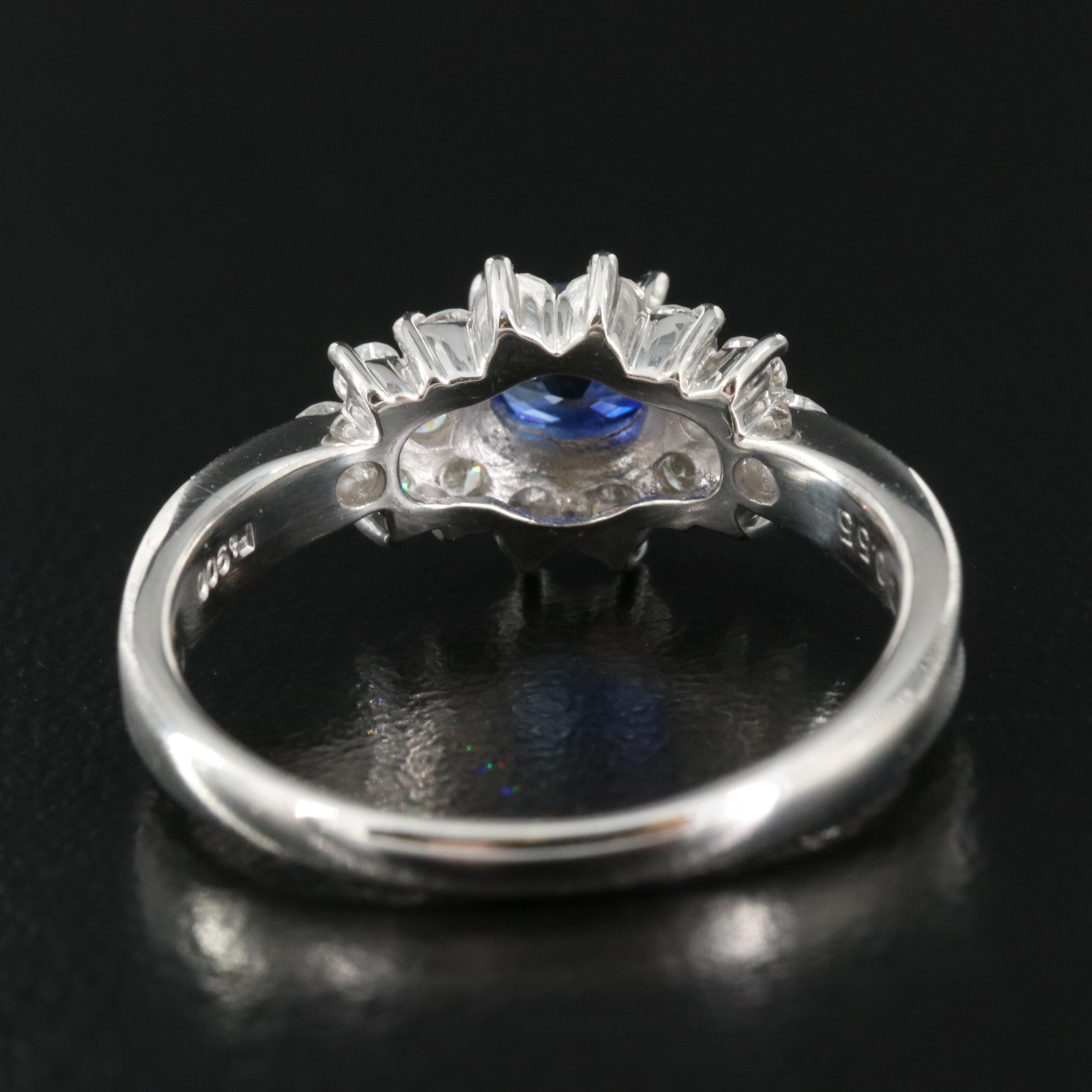 Platinum Sapphire and Diamond Ring