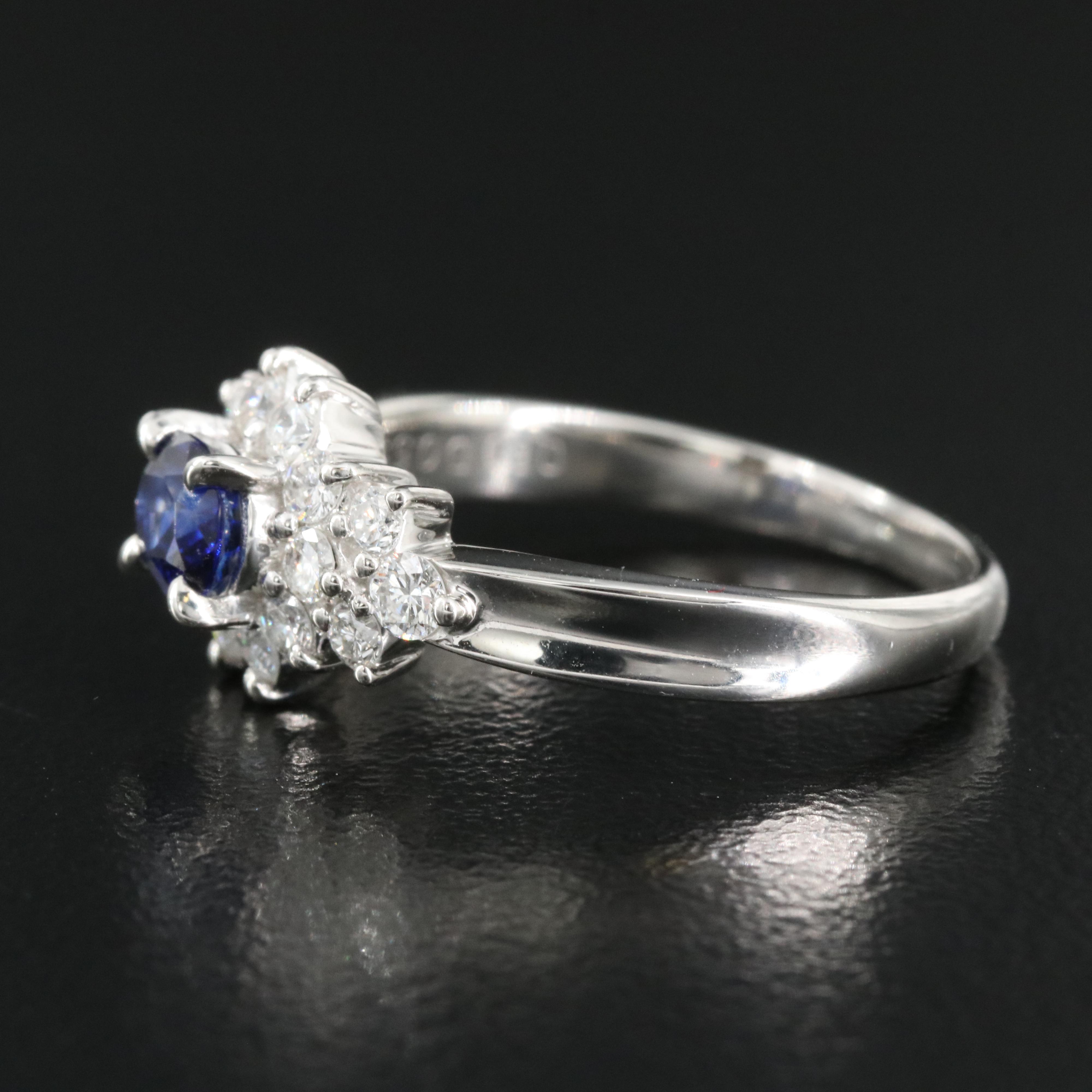 Platinum Sapphire and Diamond Ring