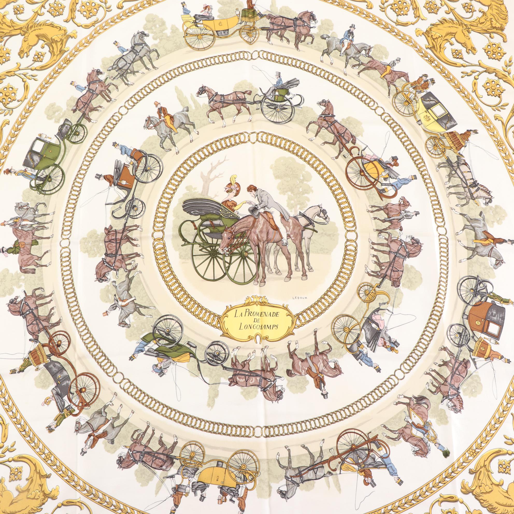 Hermès "La Promenade de Longchamps" Silk Twill Scarf