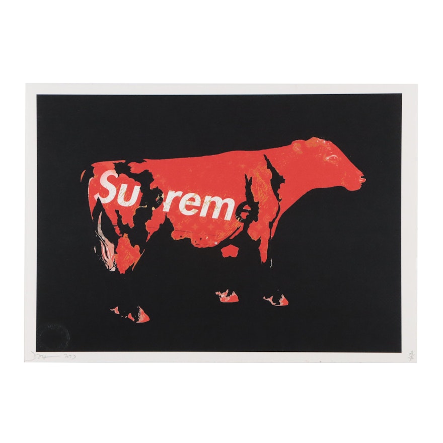 Death NYC Pop Art Graphic Print of Supreme Cow, 2017
