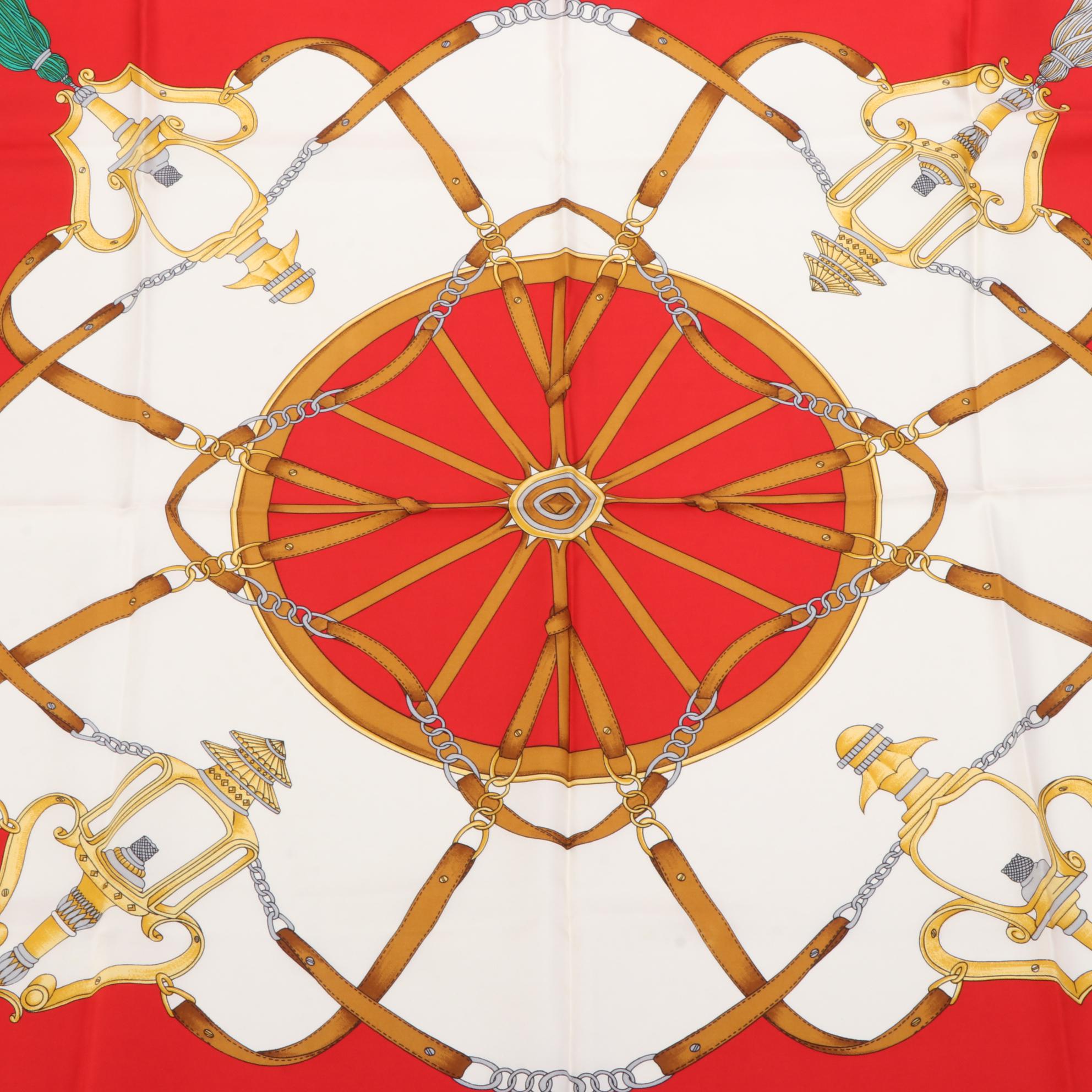 Celine Equestrian Print Scarf in Silk