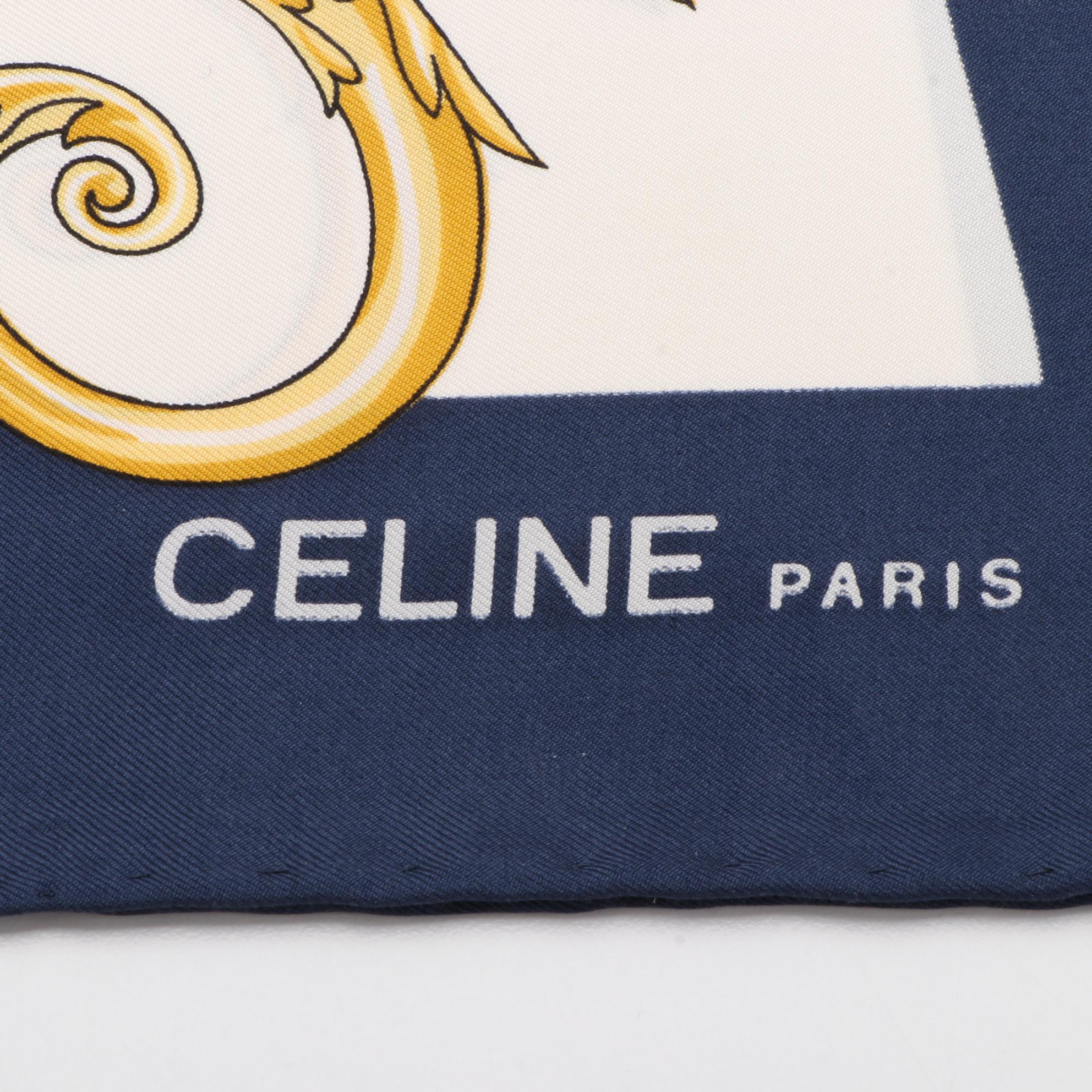 Celine Equestrian Print Scarf in Silk