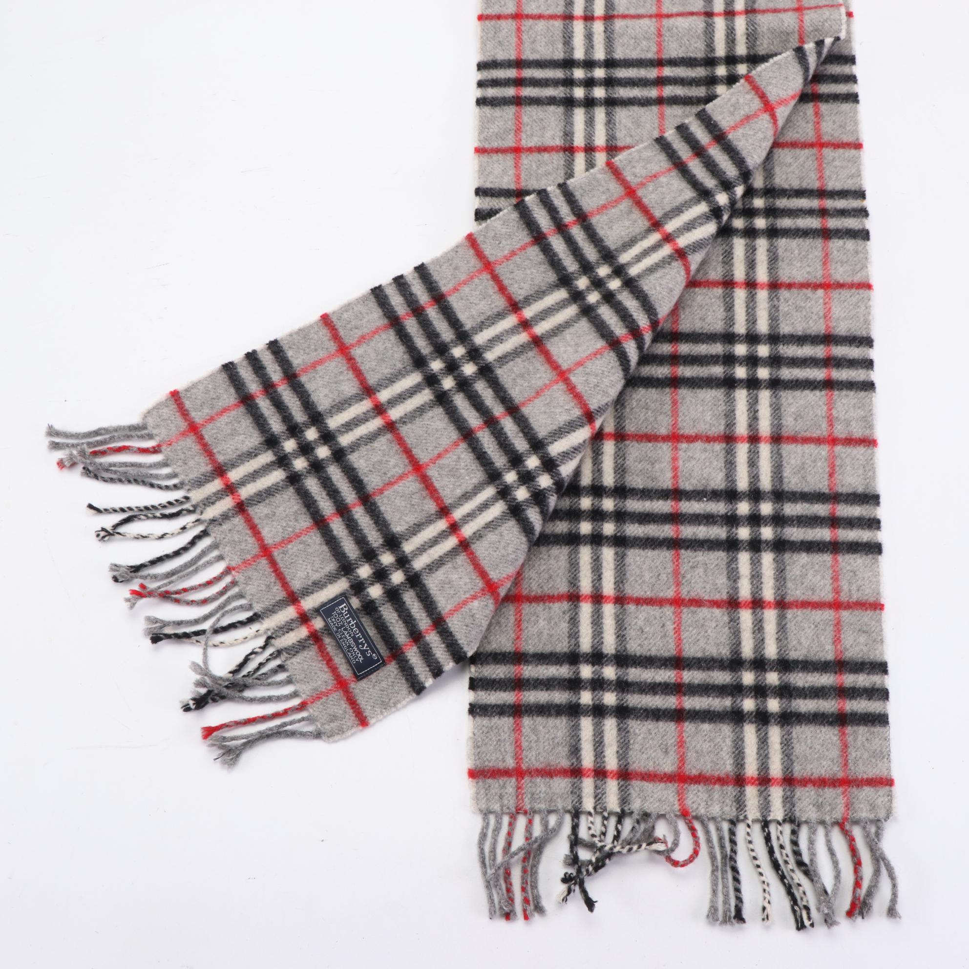 Burberry Fringe Scarf in Lambswool Nova Check