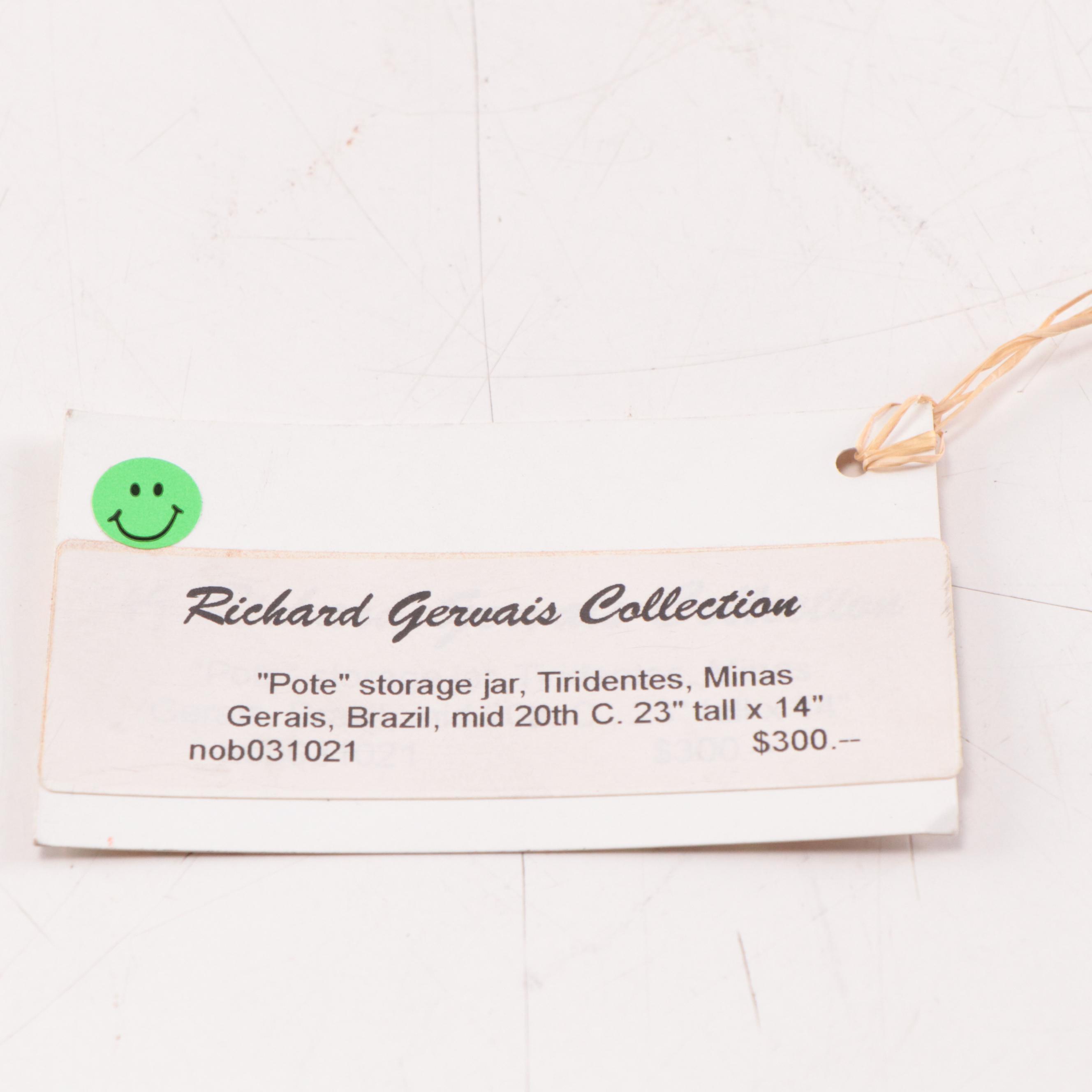 Brazilian Earthenware "Pote" Storage Jar, Mid-20th Century