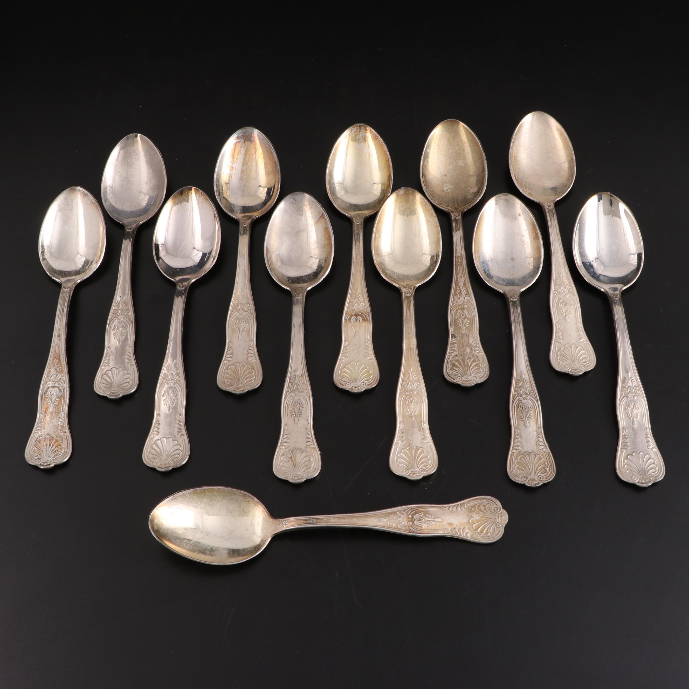 Silver Plate "Kings" Pattern Flatware with Serving Utensils
