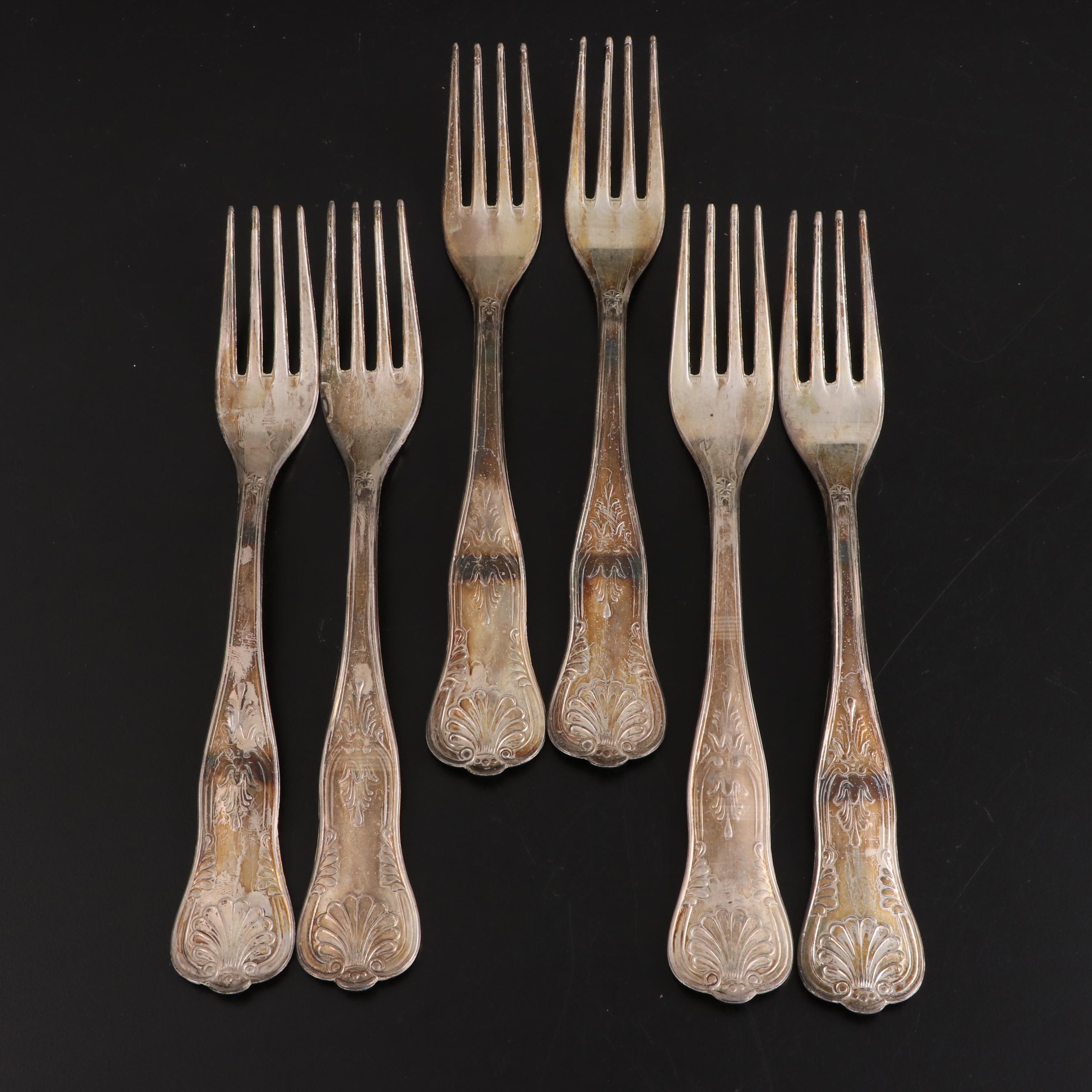 Silver Plate "Kings" Pattern Flatware with Serving Utensils