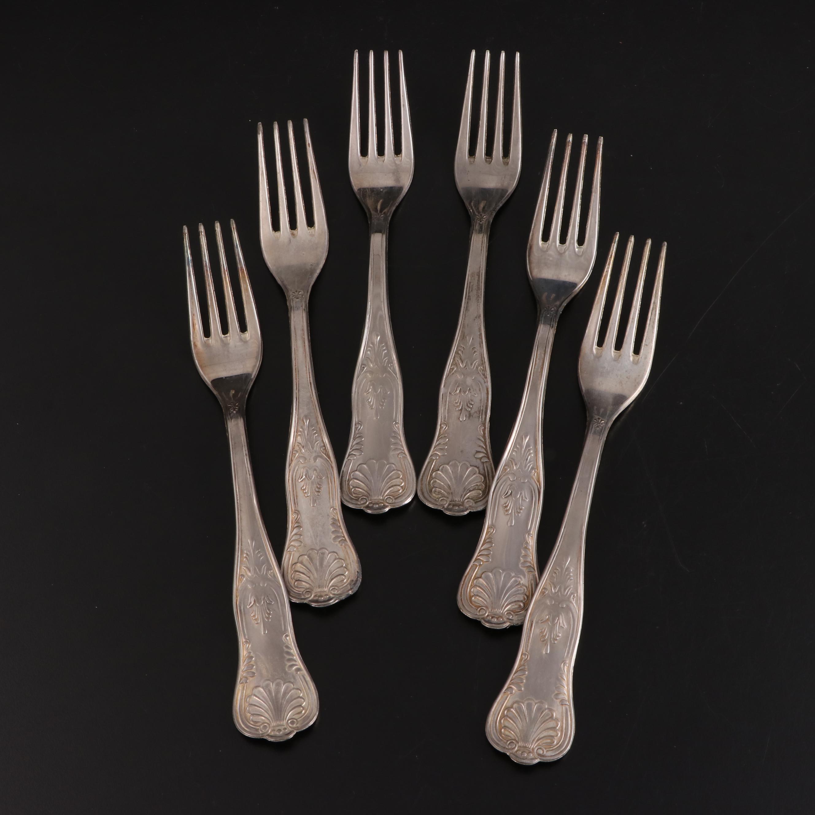 Silver Plate "Kings" Pattern Flatware with Serving Utensils