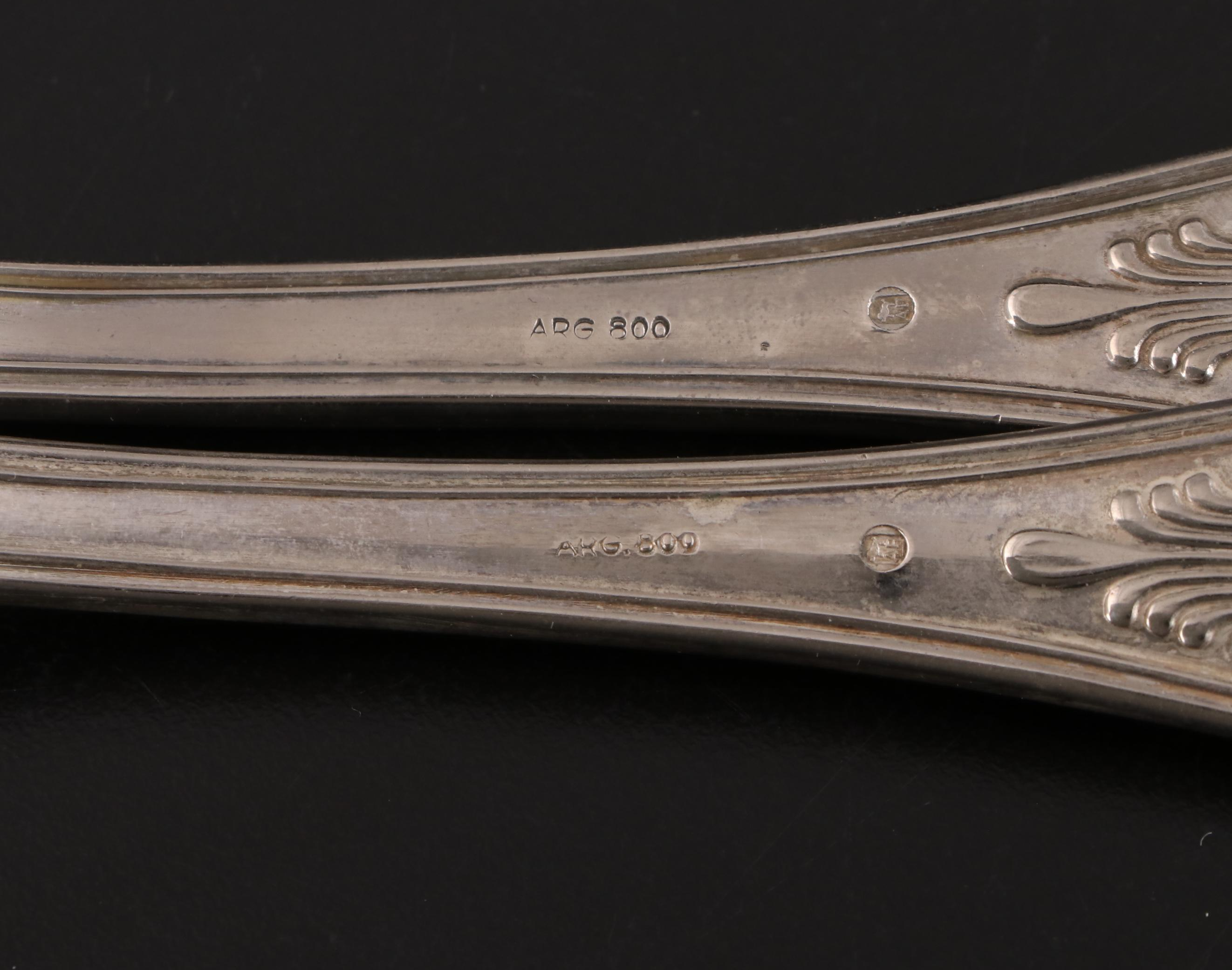 Silver Plate "Kings" Pattern Flatware with Serving Utensils