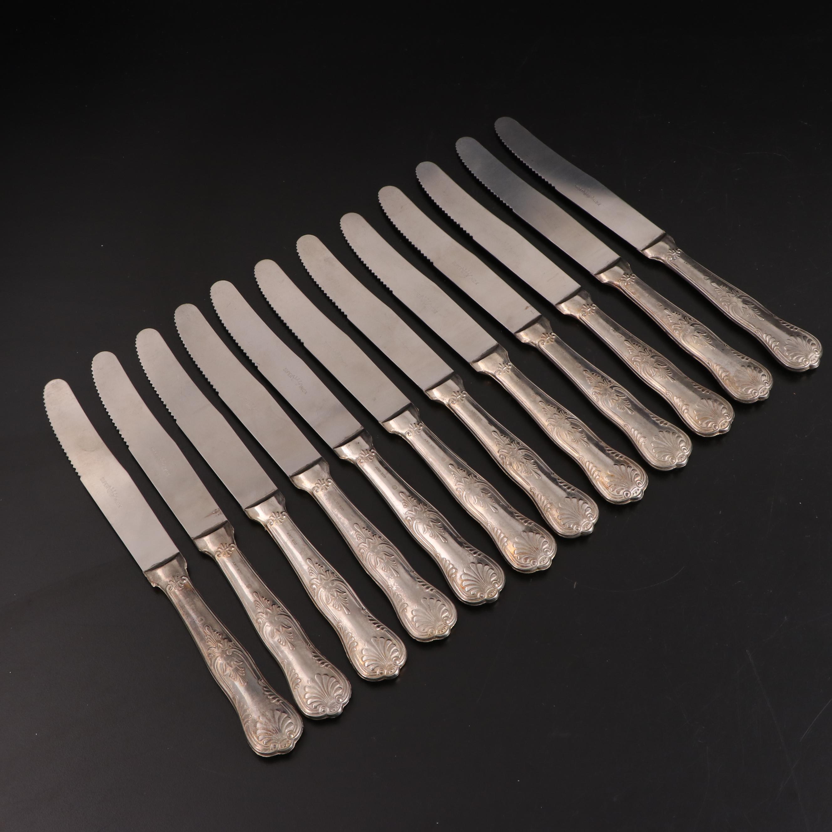 Silver Plate "Kings" Pattern Flatware with Serving Utensils