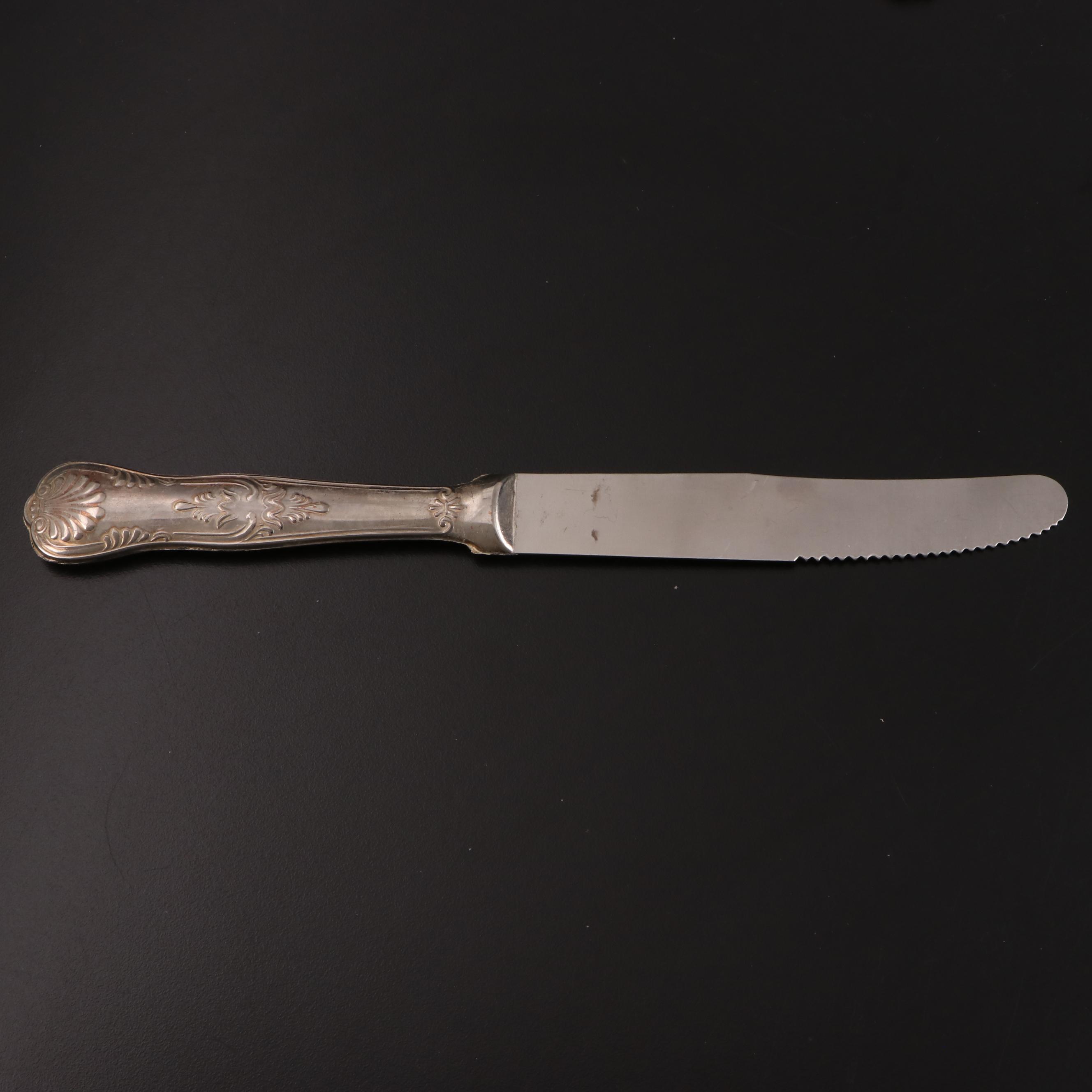 Silver Plate "Kings" Pattern Flatware with Serving Utensils