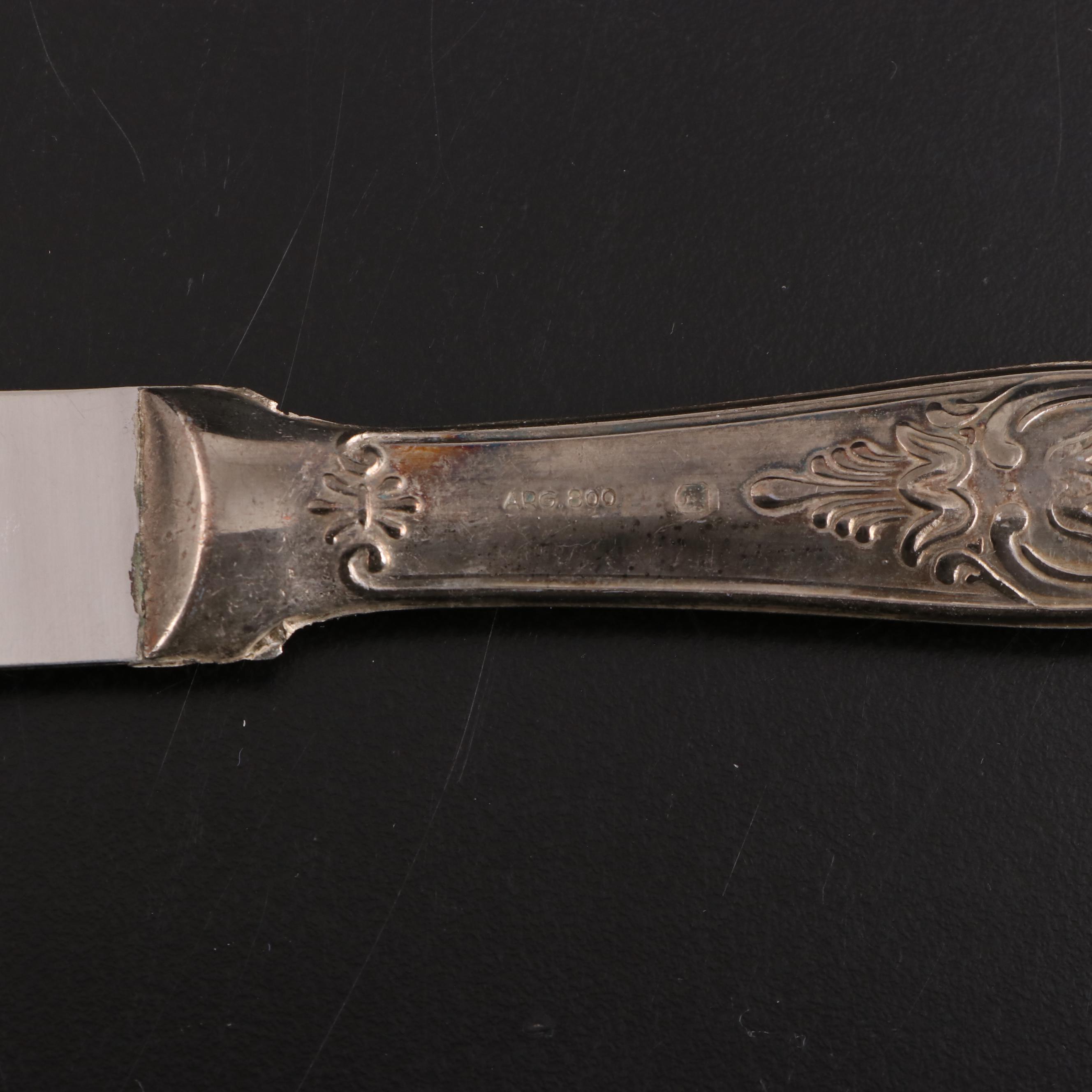 Silver Plate "Kings" Pattern Flatware with Serving Utensils