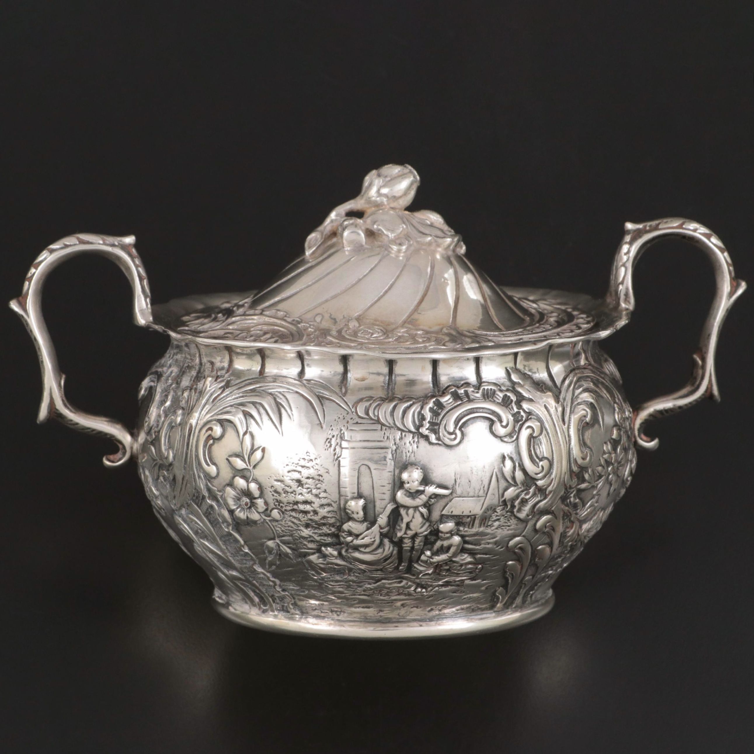 J. D. Schleissner & Söhne Baroque Revival Hanau 870 Silver Sugar, 19th C.