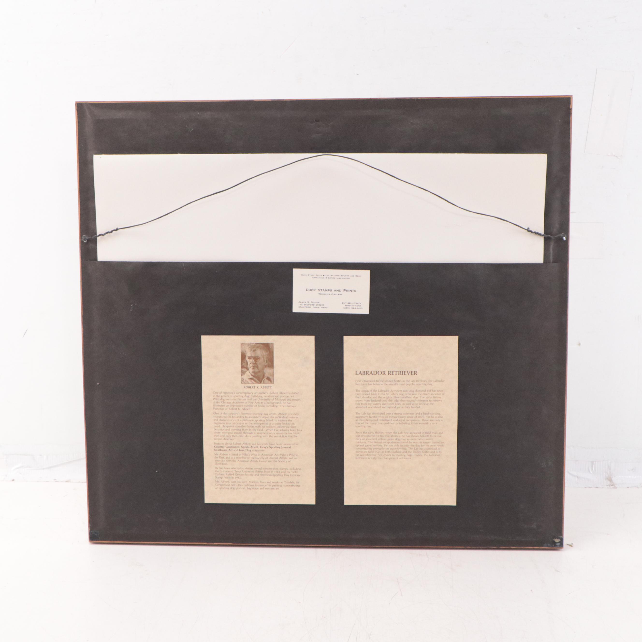 Robert K. Abbett Offset Lithograph "Labrador Retriever"