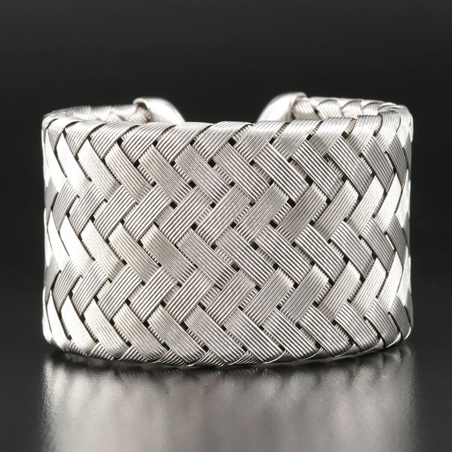 Roberto Coin Sterling Basket Weave Cuff