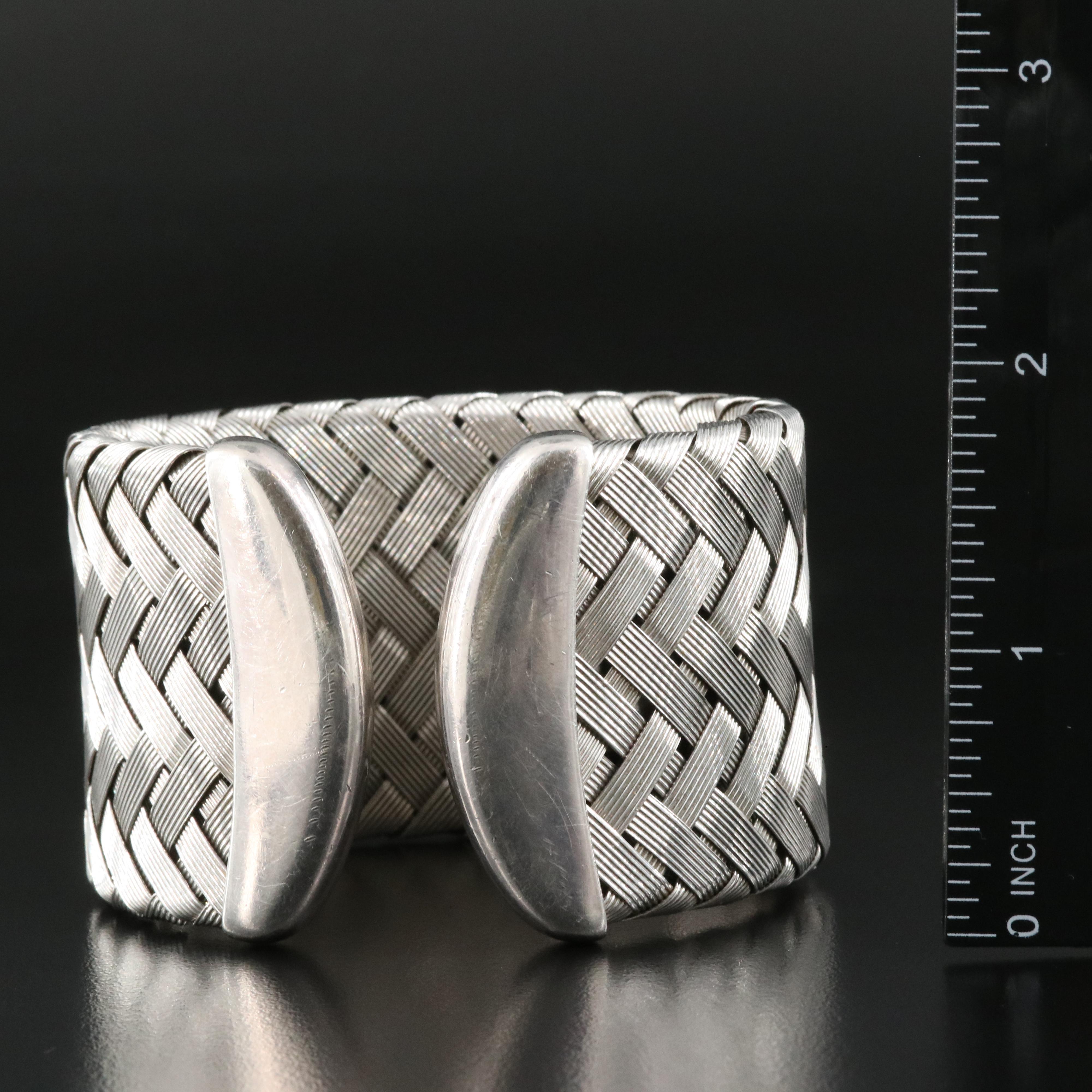 Roberto Coin Sterling Basket Weave Cuff