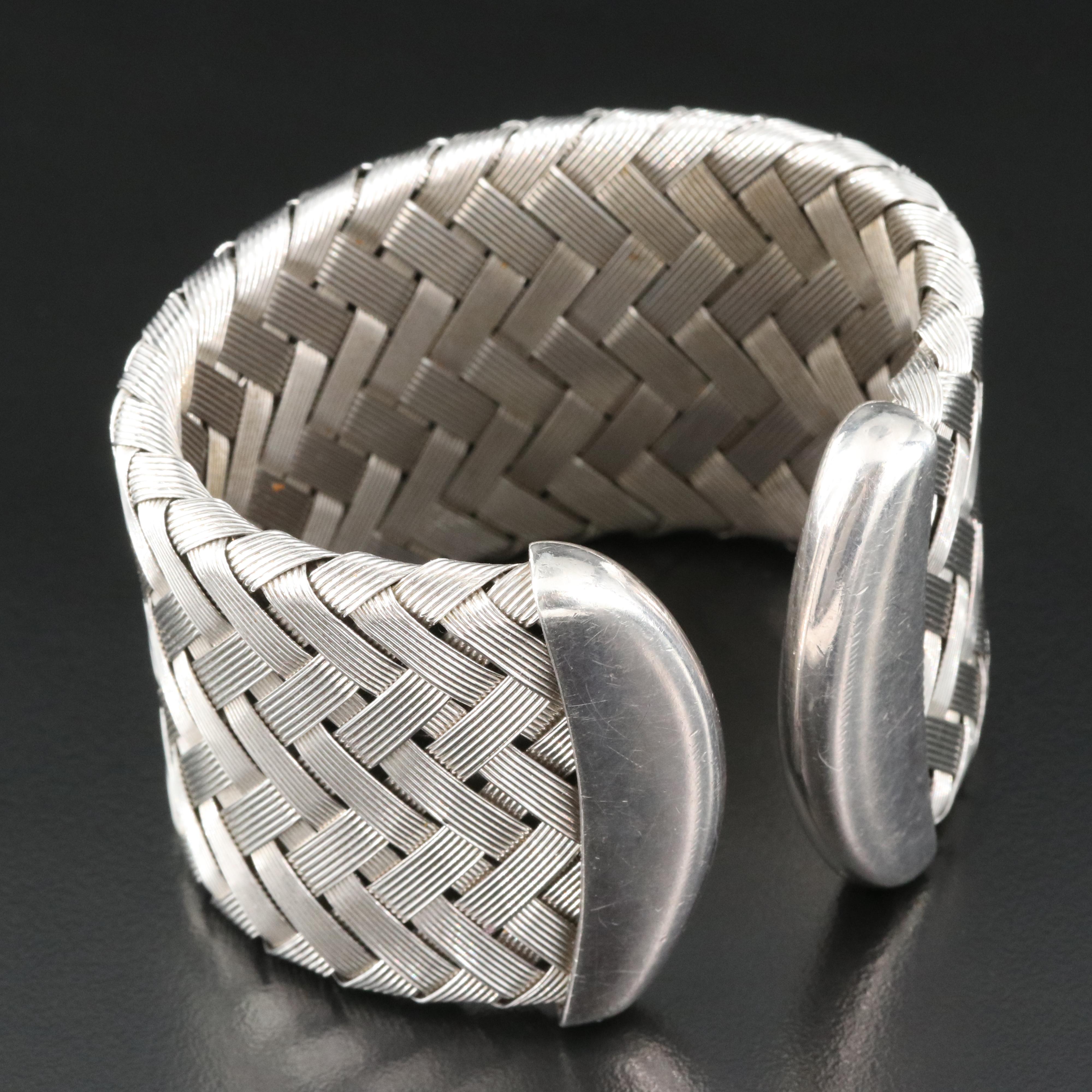 Roberto Coin Sterling Basket Weave Cuff