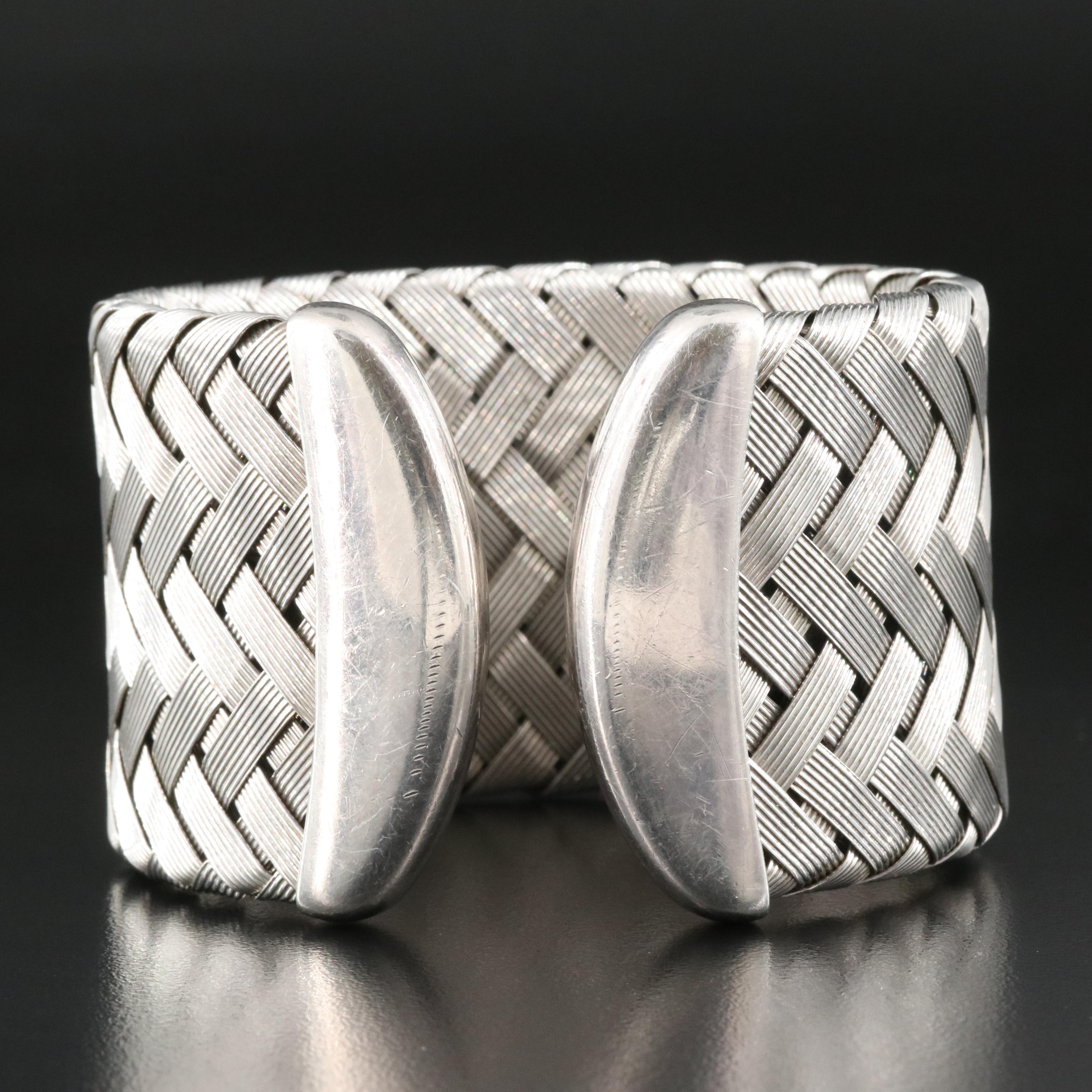 Roberto Coin Sterling Basket Weave Cuff