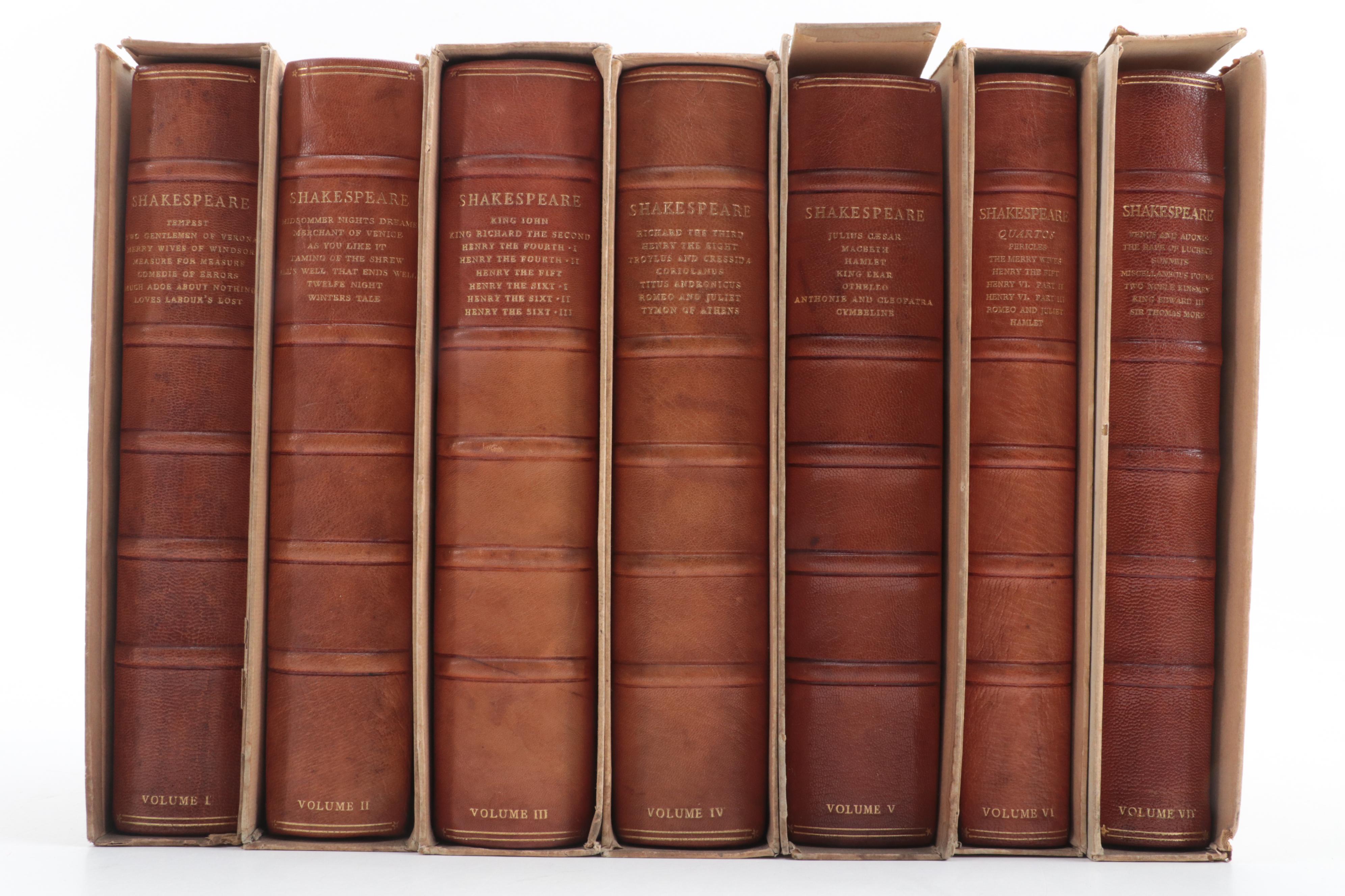 Limited Edition "The Works of Shakespeare" Complete Seven-Volume Set, 1929