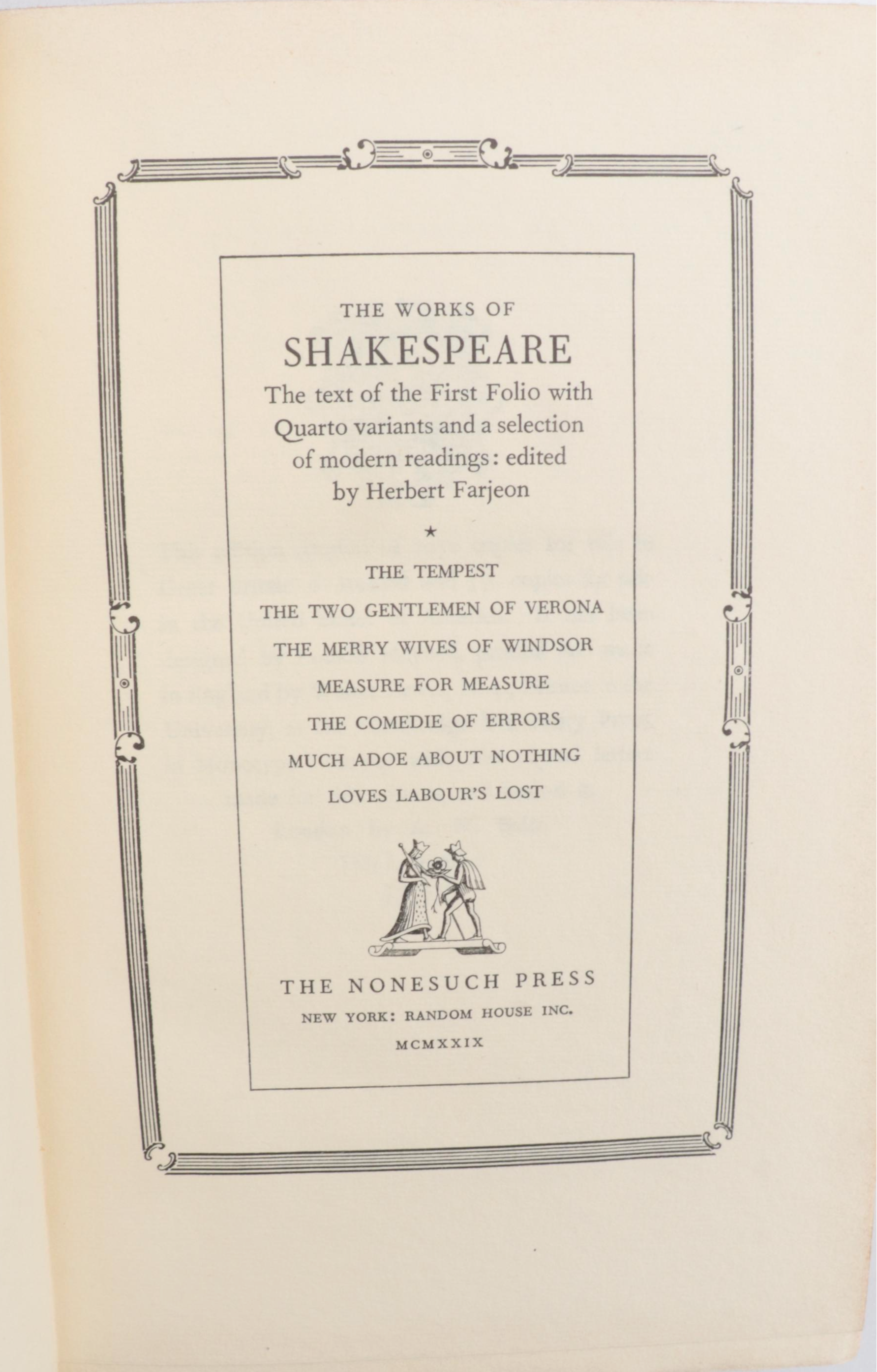 Limited Edition "The Works of Shakespeare" Complete Seven-Volume Set, 1929